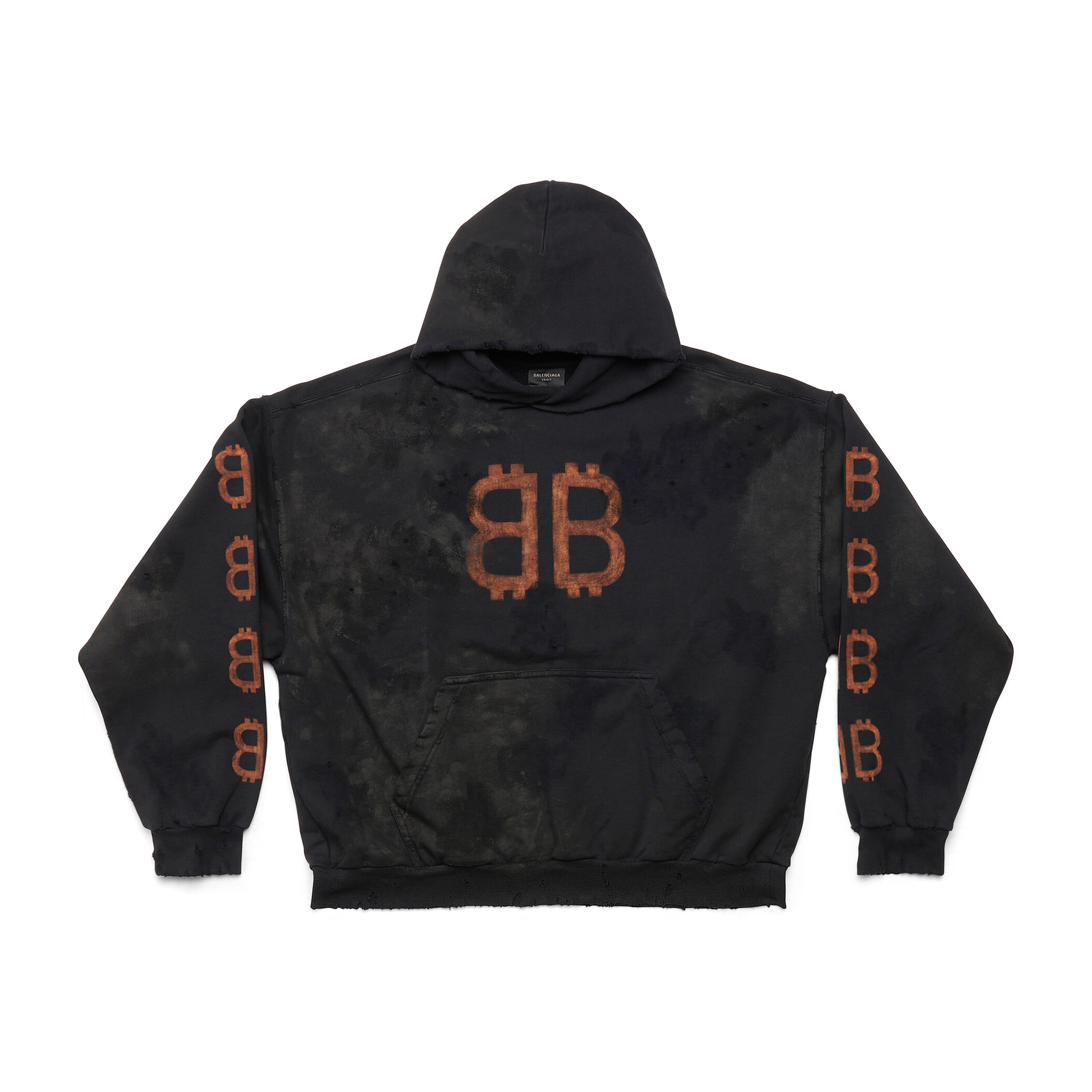 NIGO Balenciaga Men's Fall Monogrammed Aged Crypto Hoodie Medium Fit Black Faded Sweatshirt Pullover #nigo97131