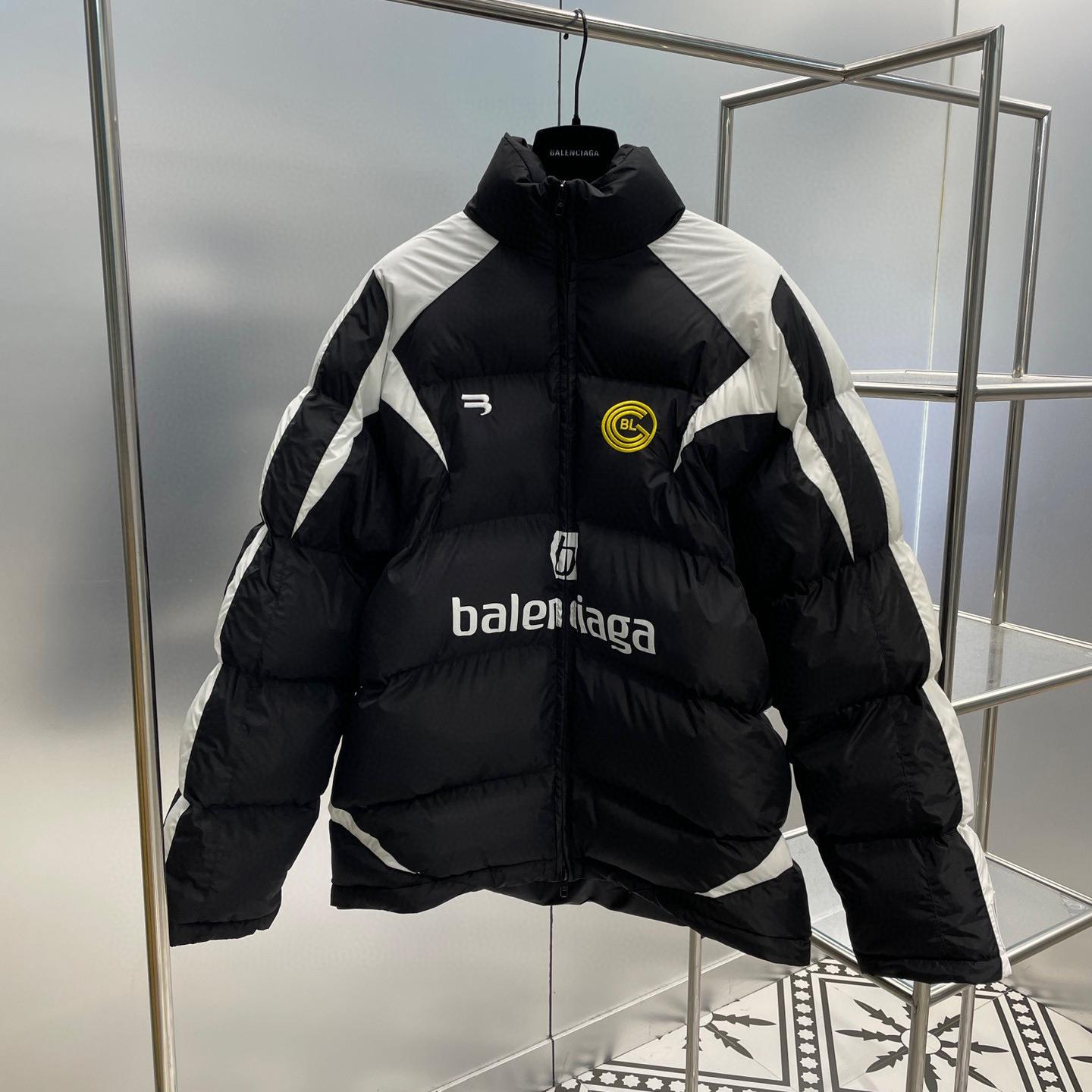 NIGO Balenciaga Men's Winter Black And White Patchwork Zipper Puffer Down Jacket #nigo97132