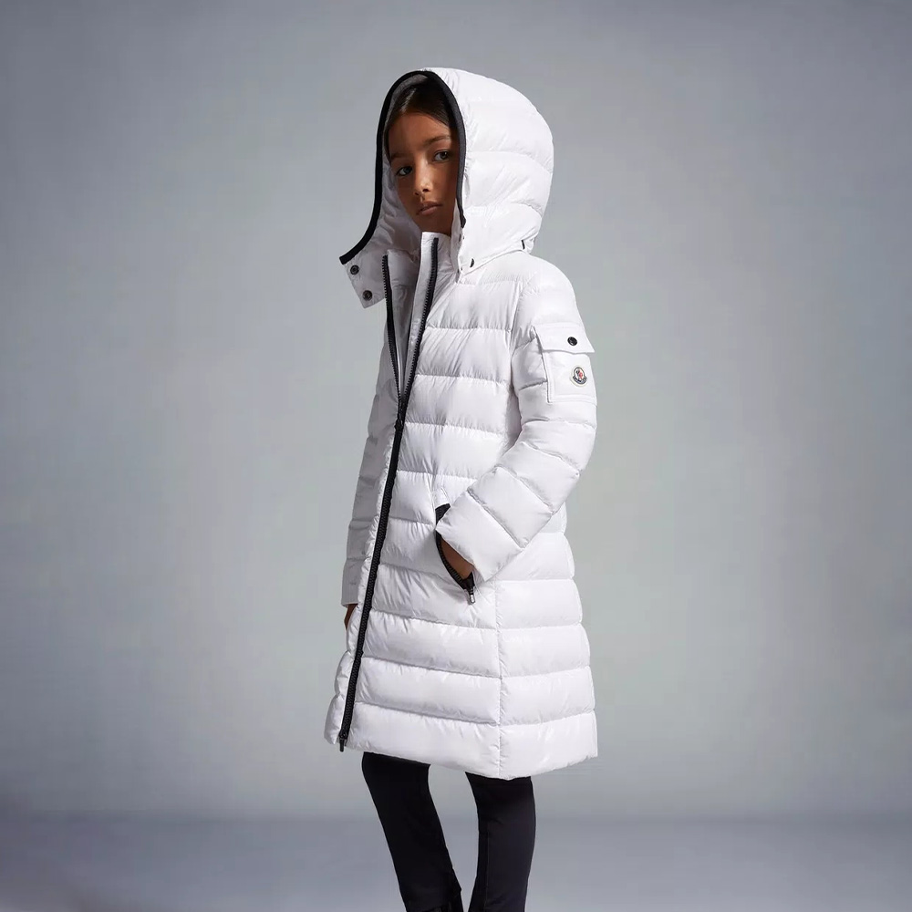 NIGO Moncler Kid's Winter Printed Mocha Long Fit Hooded Casual Puffer Down Jacket #nigo31224