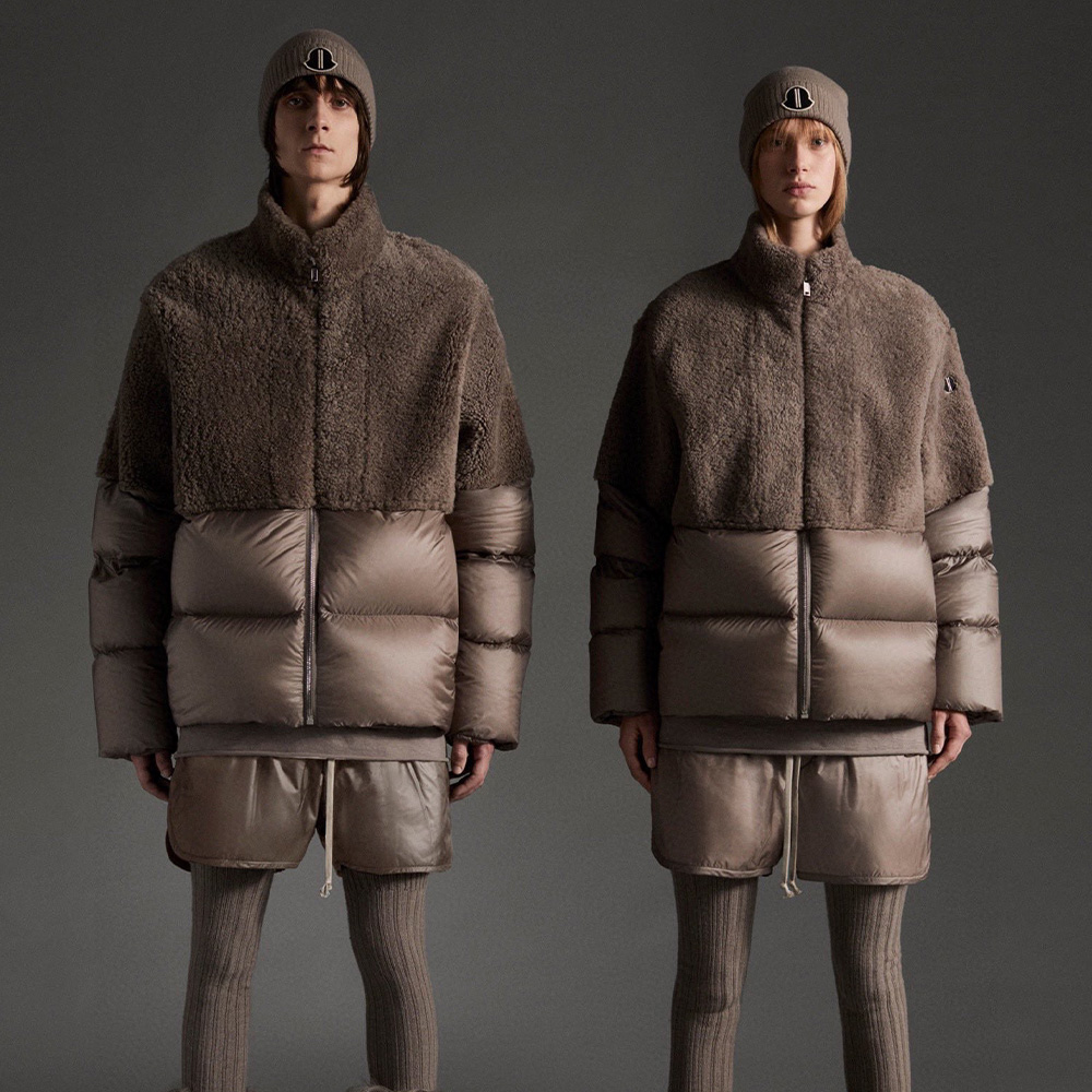 NIGO Rick Owens x Moncler Men's Winter Solid Color Standing Collar Zipper Splicing Long Sleeve Loose Puffer Down Jacket Ngvp #nigo7192