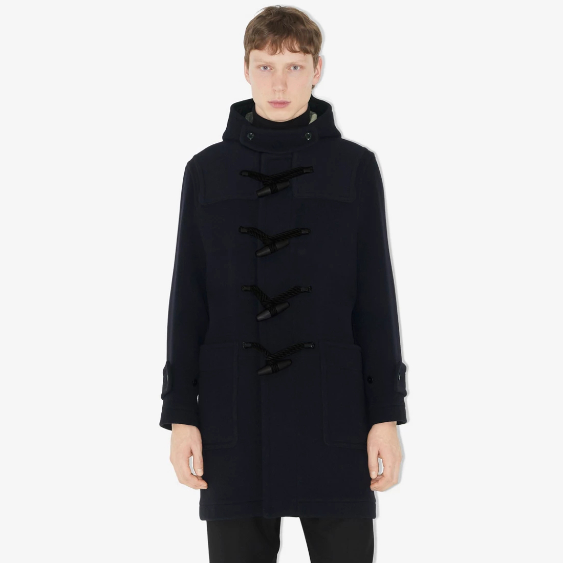 NIGO Burberry Men's Winter Lined Functional Wool Cowl Button Plaid Long Coat Jacket #nigo97161