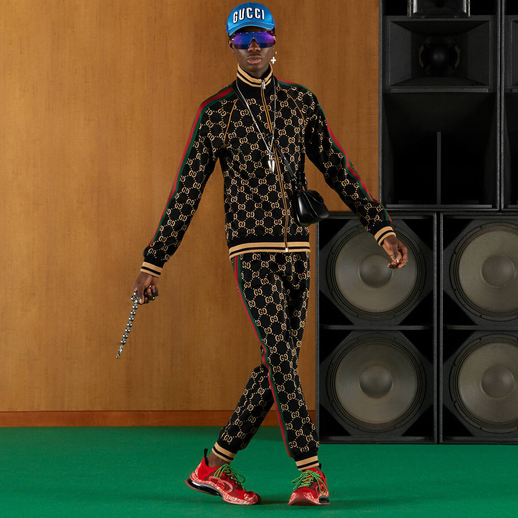 NIGO Gucci Men's GG Jersey Cotton Jogging Fall/Winter Knit Hooded Pullover Sweatshirt Sweatpants Pants Set Suit #nigo97189