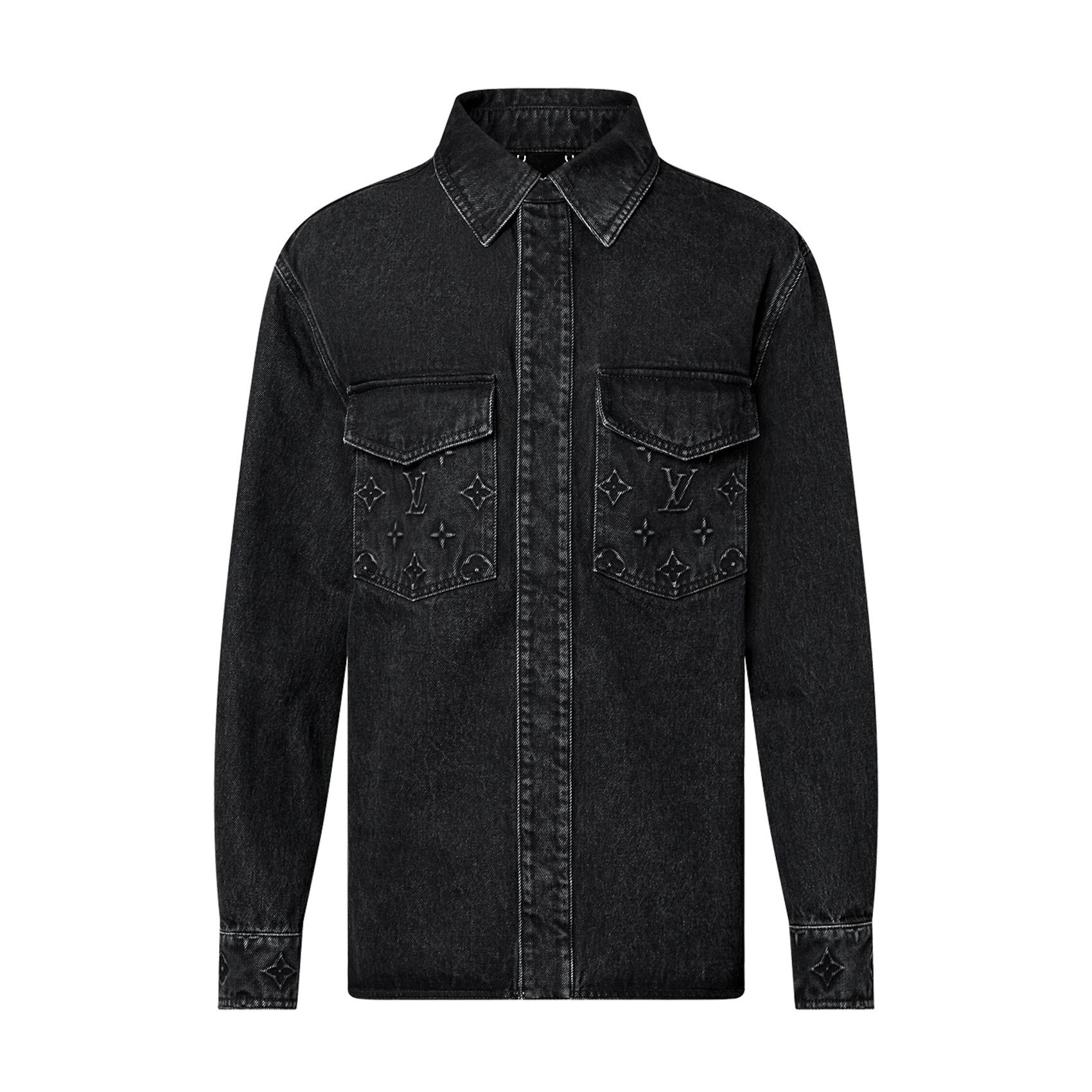NIGO Louis Vuitton Men's Fall/Winter Black Denim Long Sleeve Single Breasted Jacket #nigo97195