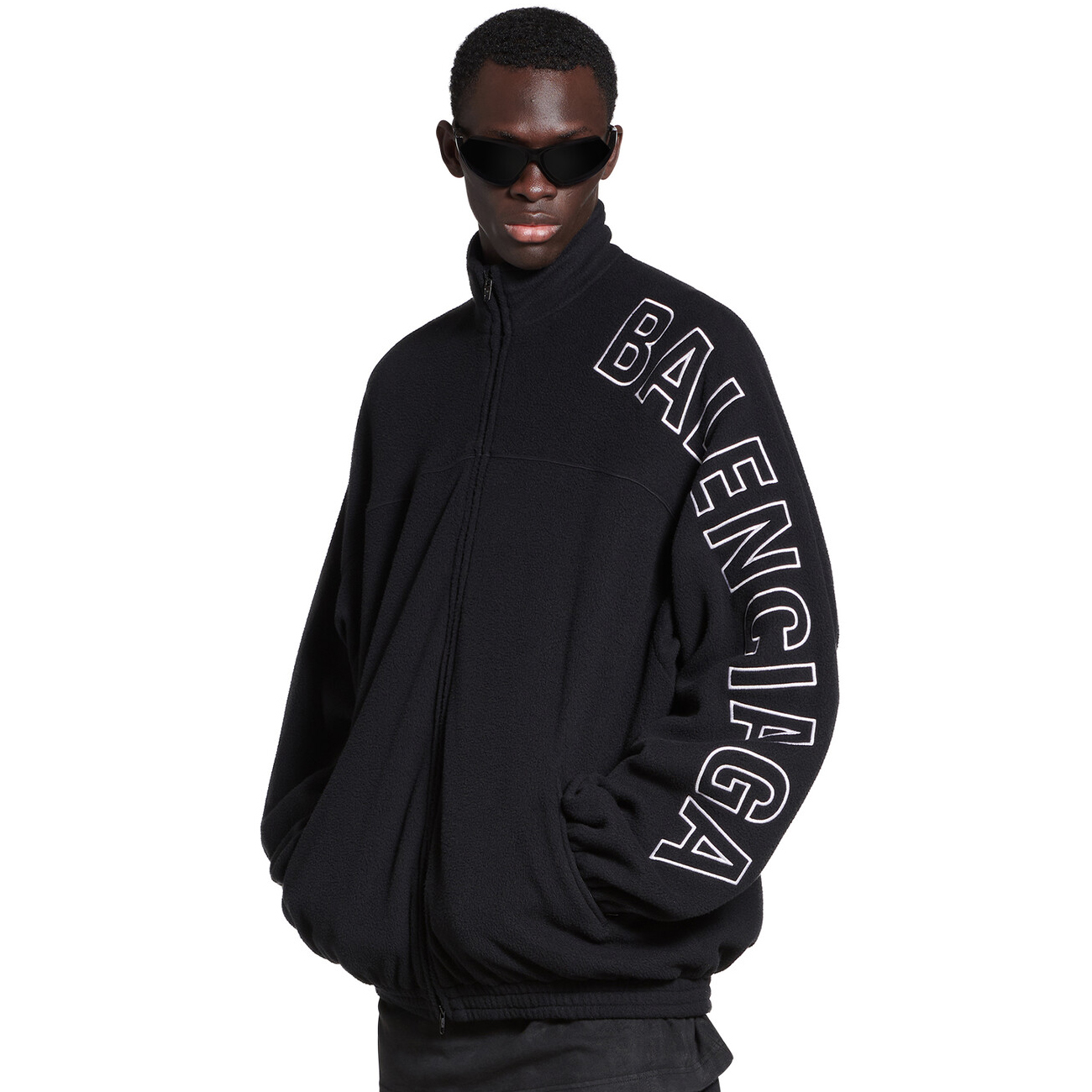 NIGO Balenciaga Men's New Fall And Winter Black Lambswool Material Collar Zipper Jacket #nigo97214