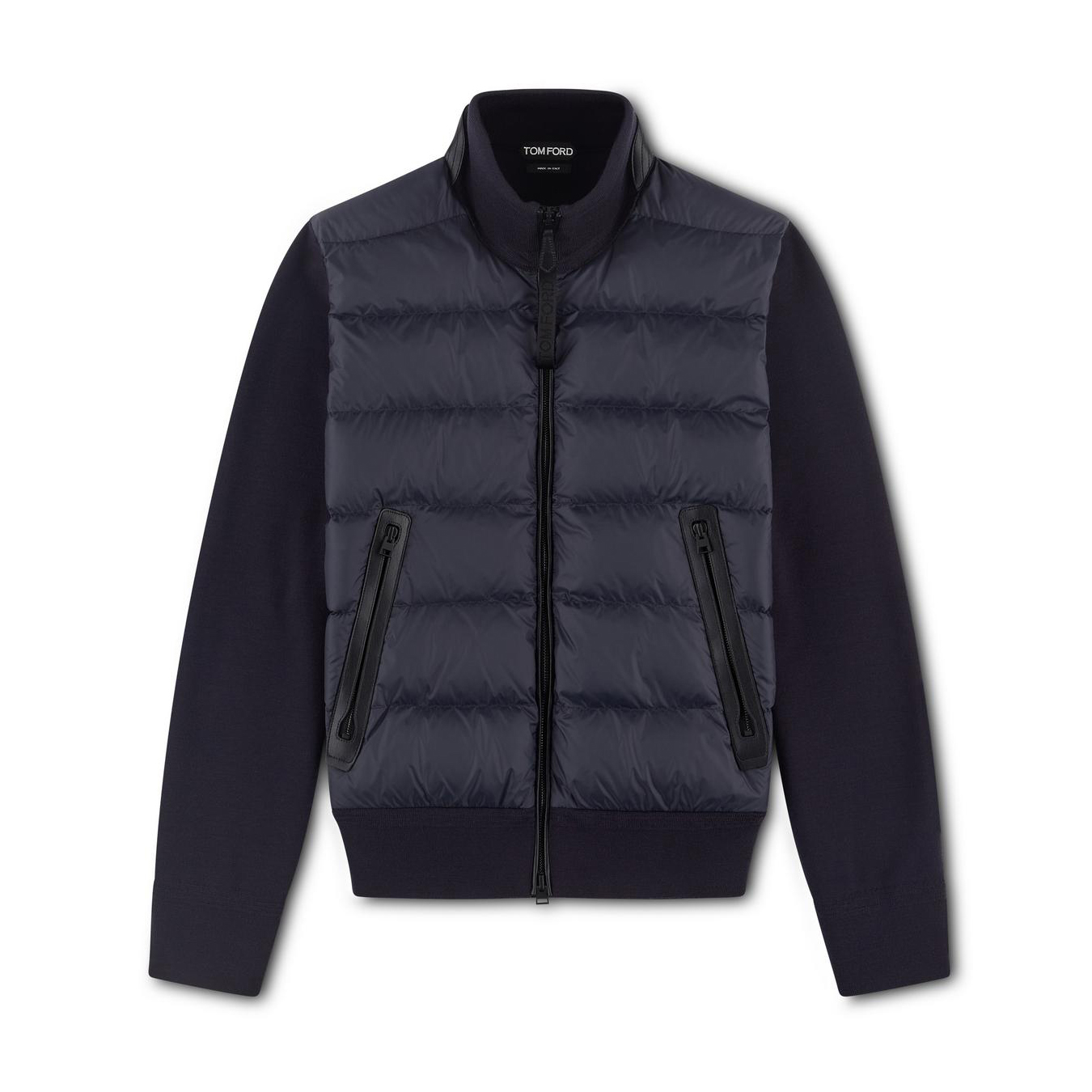 NIGO Tom Ford Men's Winter Knit Patchwork Down Zipper Jacket Nylon Fown Front Merino Blouson #nigo97213