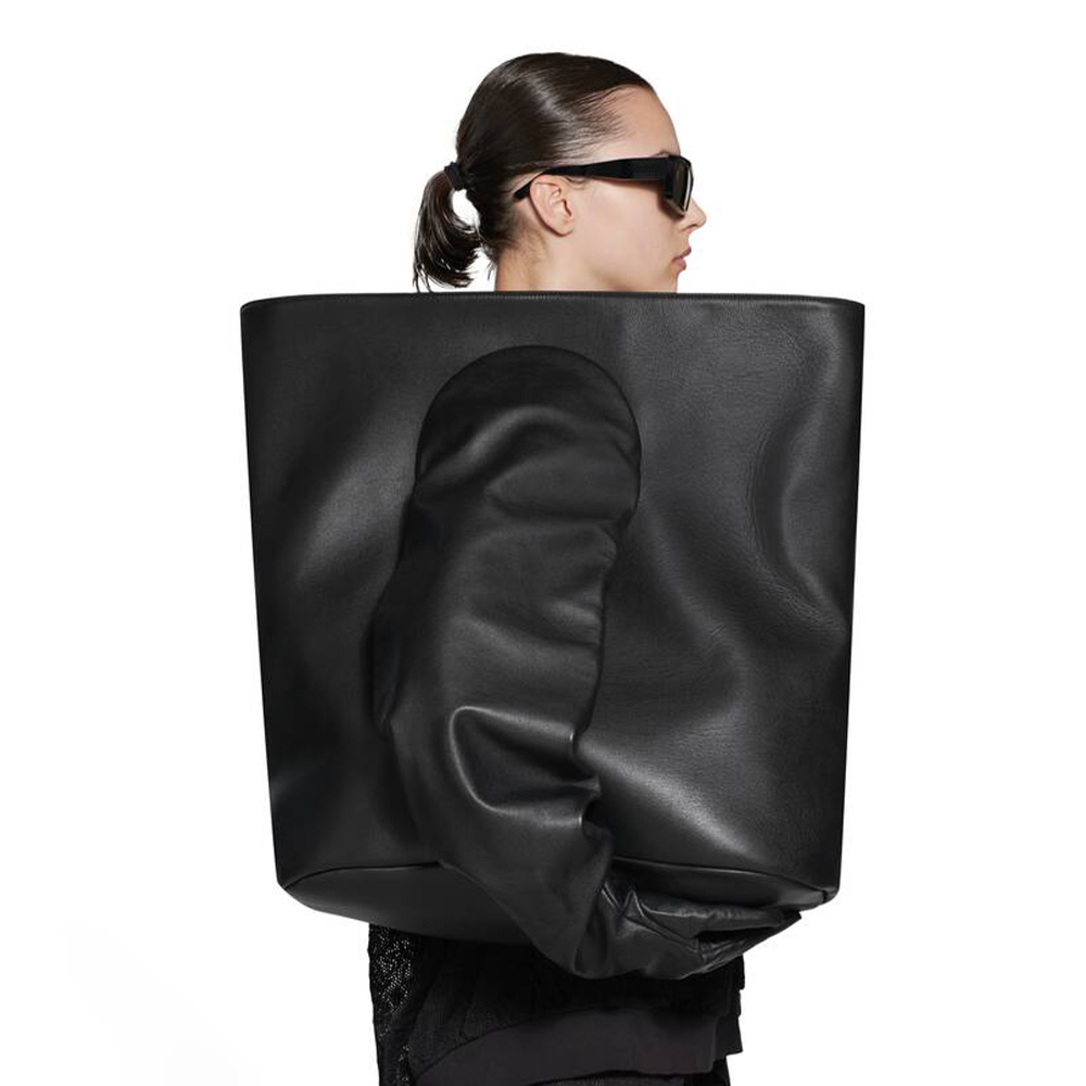 NIGO Balenciaga Women's Black Cowhide Gloves Tote Shopping Bag Large Handbag Ngvp #nigo6963