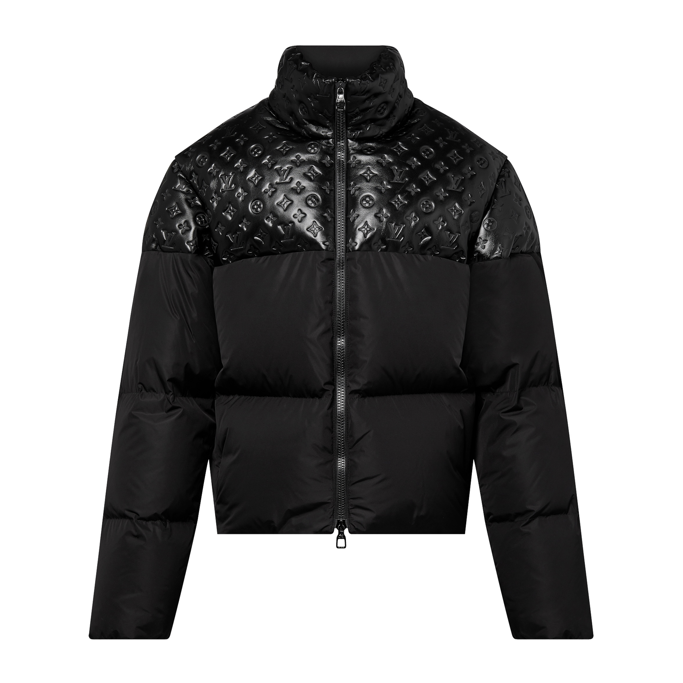 NIGO Louis Vuitton Men's Winter Leather Patchwork Loose Zipper Oversized Puffer Down Jacket #nigo97244