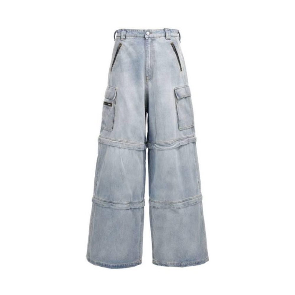 NIGO Vetements Men's All Season Cotton Solid Color Loose Straight Patchwork Denim Trousers Ngvp #nigo6962