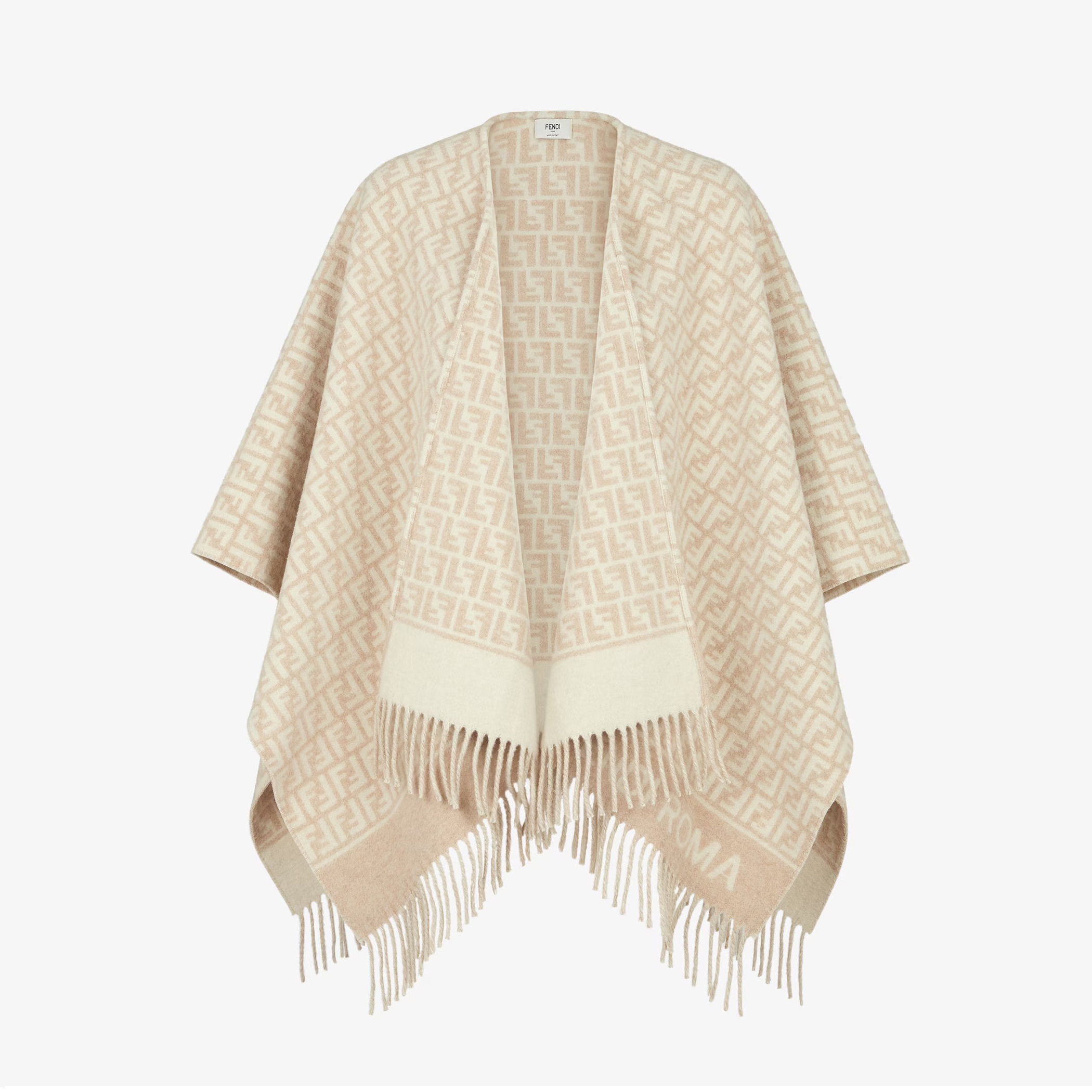 NIGO Fendi Beige Wool and Cashmere Poncho Shawl #nigo97235