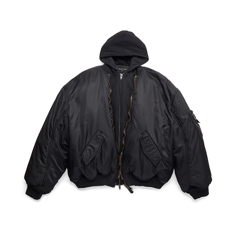 NIGO Balenciaga Men's Spring And Autumn Black Patchwork Hooded Pilot Loose Long Sleeve Cotton Jacket Ngvp #nigo6958