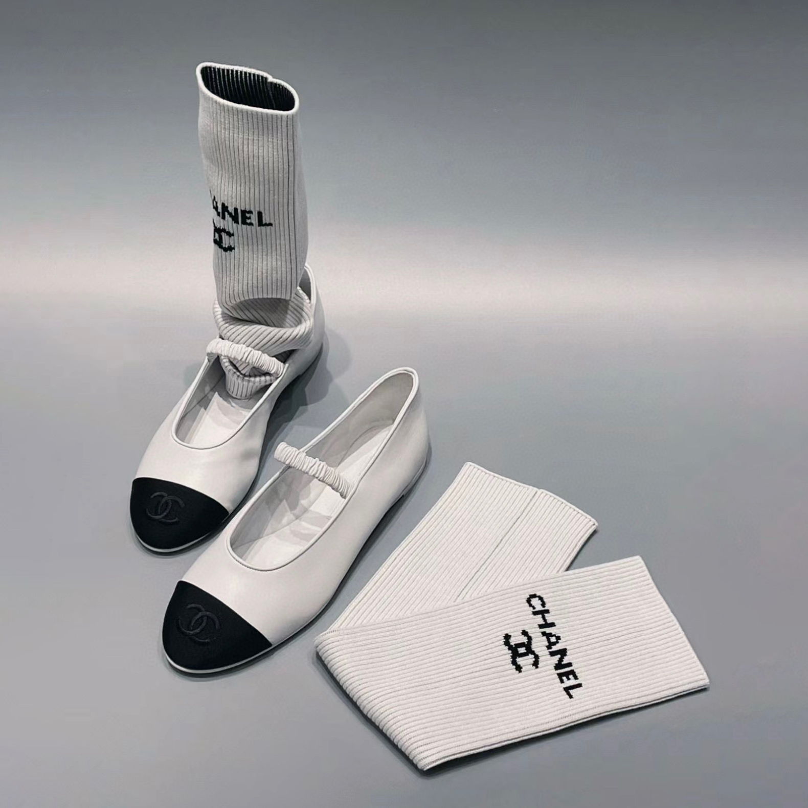 NIGO Chanel Women's 24C Sheepskin Ballet Flats Shoes With Sockliner Pair #nigo97255