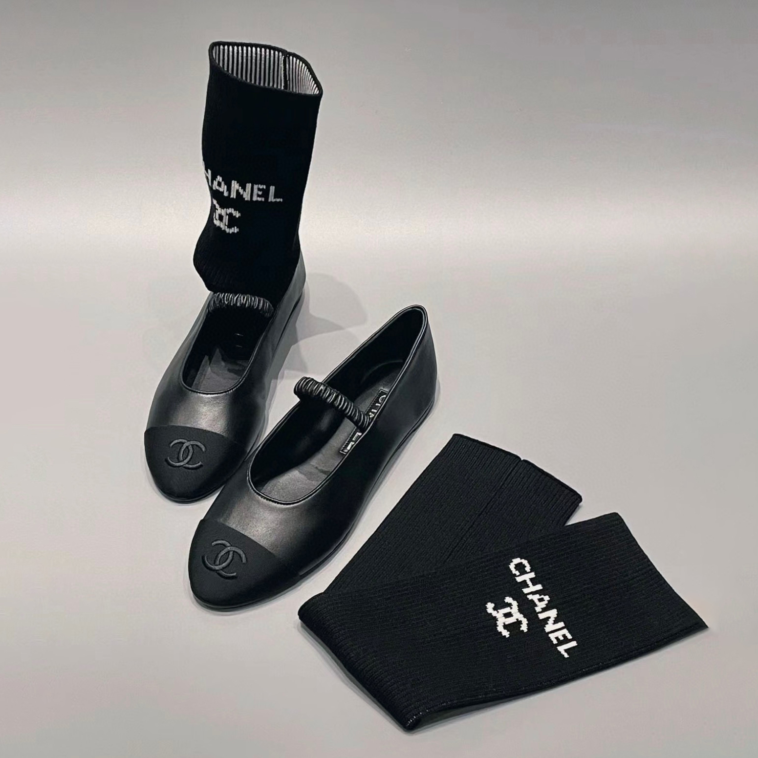 NIGO Chanel Women's 24C Sheepskin Ballet Flats Shoes With Sockliner Pair #nigo97255