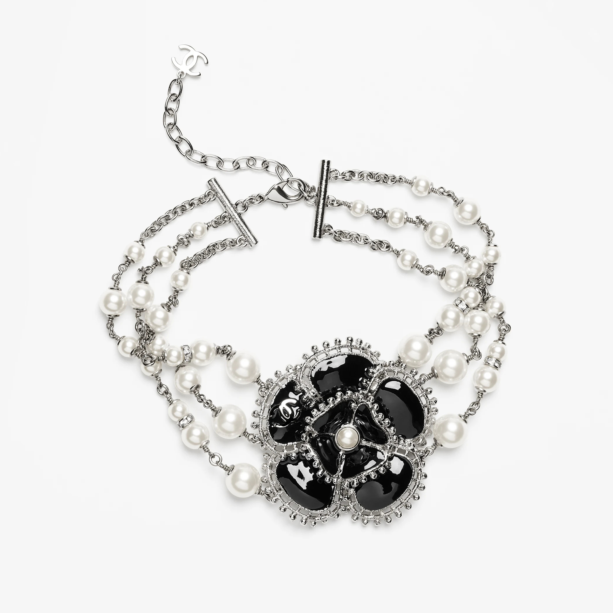 NIGO Chanel Women's Metal and Artificial Pearl Flower Shape Necklace #nigo97258