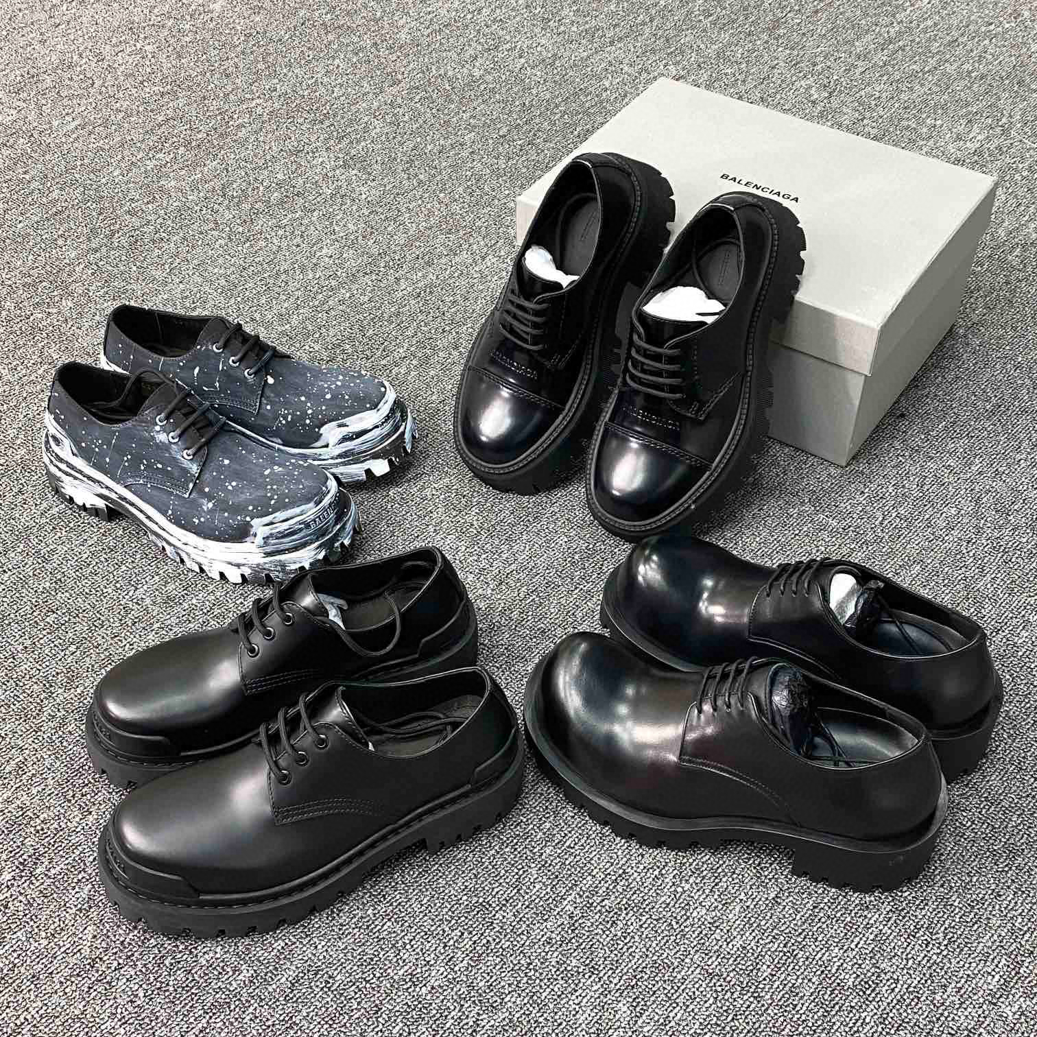 NIGO Balenciaga Men's Strike Thick Sole Martin Boots Casual Chunky Toe Derby Boots Shoes #nigo97276