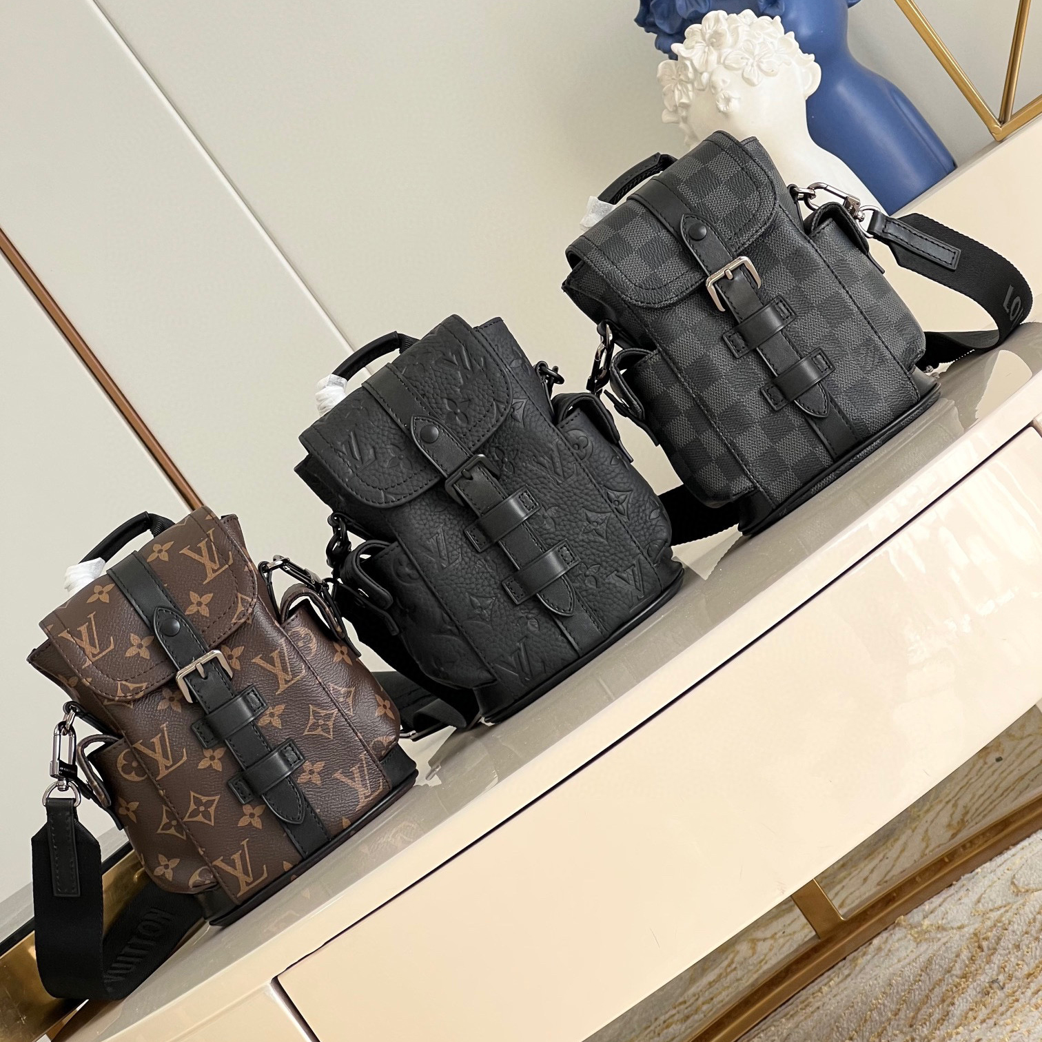 NIGO Louis Vuitton Men's Nano Christopher Leather Crossbody Shoulder Bag #nigo97272