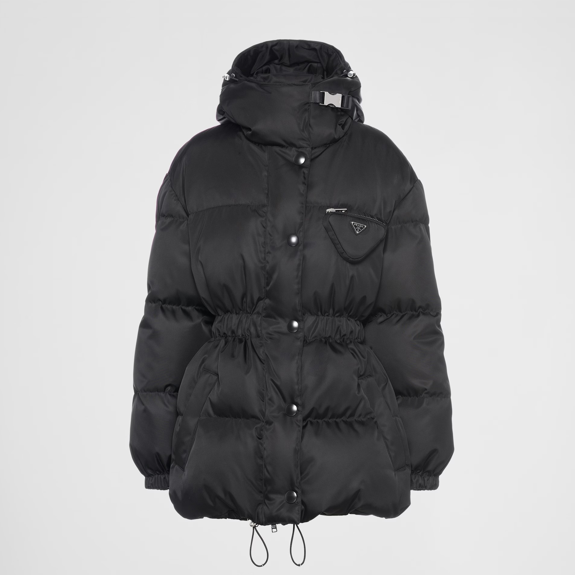 NIGO Prada Men's Winter Black Hooded Hooded Recycled Re-Nylon Puffer Down Coat Jacket #nigo97298