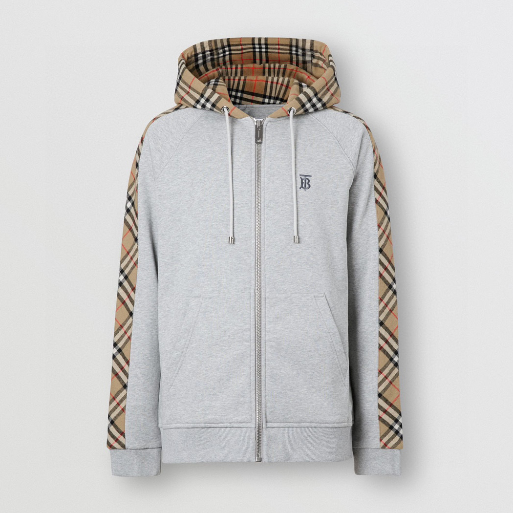 NIGO Burberry Men's Fall Plaid Zipper Hooded Sweatshirt Jacket #nigo97312