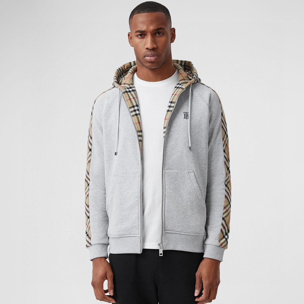 NIGO Burberry Men's Fall Plaid Zipper Hooded Sweatshirt Jacket #nigo97312