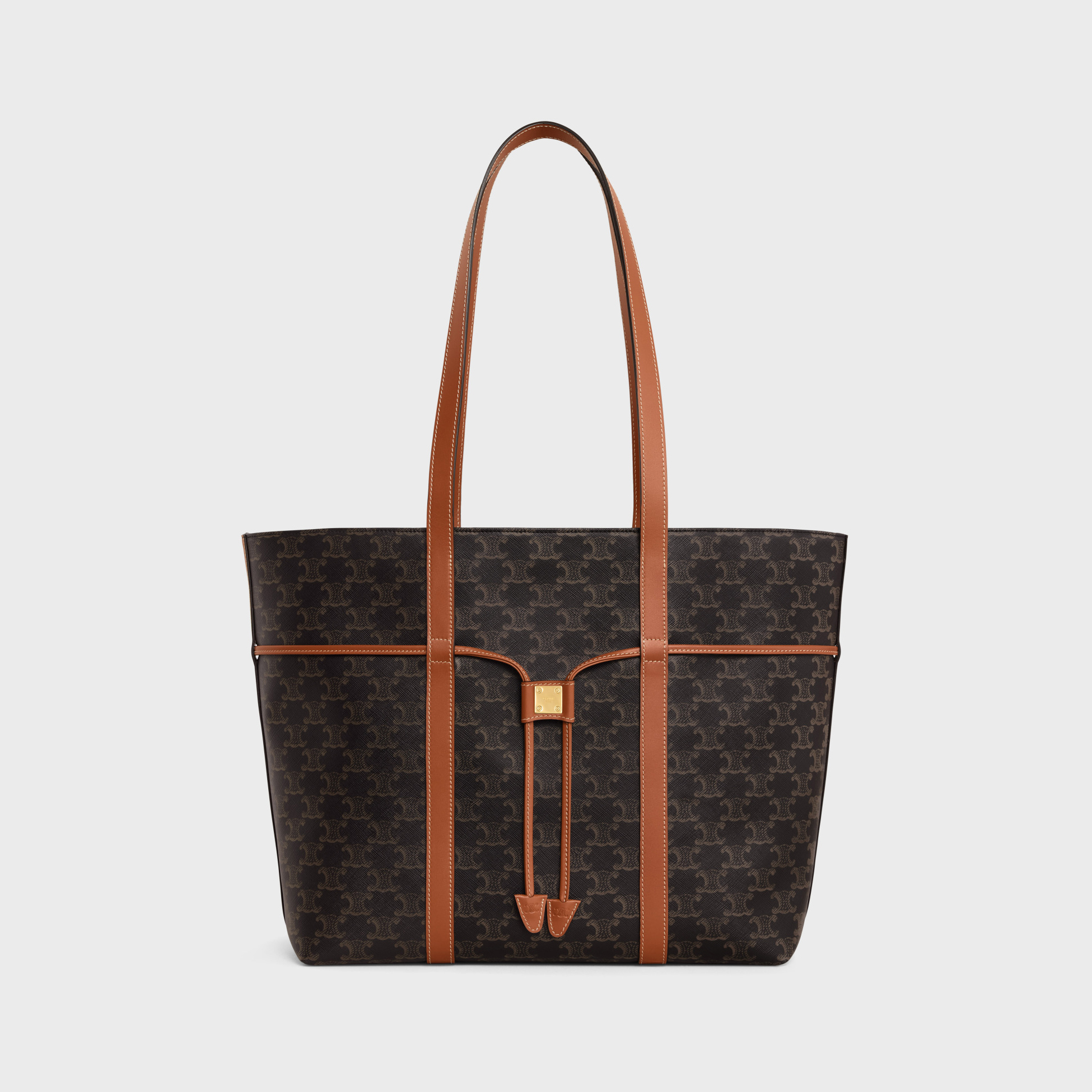 NIGO Celine Cabas Drawstring In Triomphe Canvas And Calfskin Handbag Shoulder Bag #nigo97336