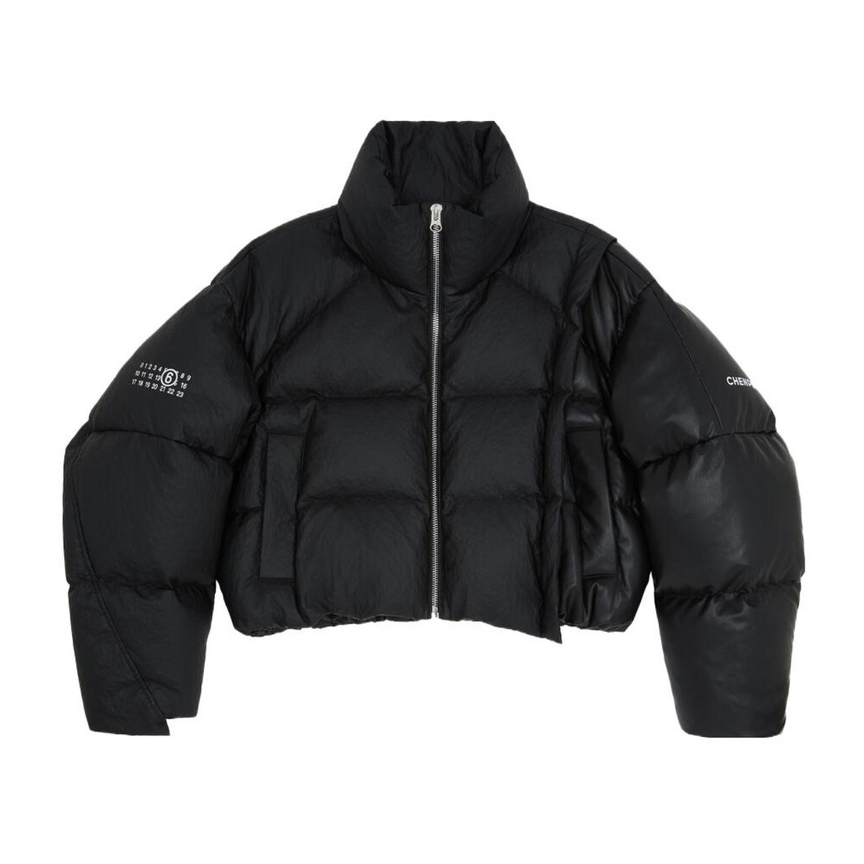 NIGO Maison Margiela Men's Winter Black Pleated Wide Down Patchwork Shorts Down Puffer Jacket #nigo97331