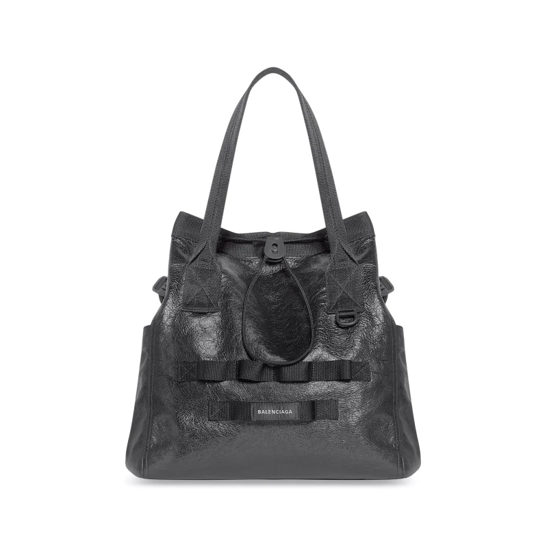 NIGO Balenciaga Army Medium Black Fine Grain Sheep Leather Tote Bag Handbag #nigo97318