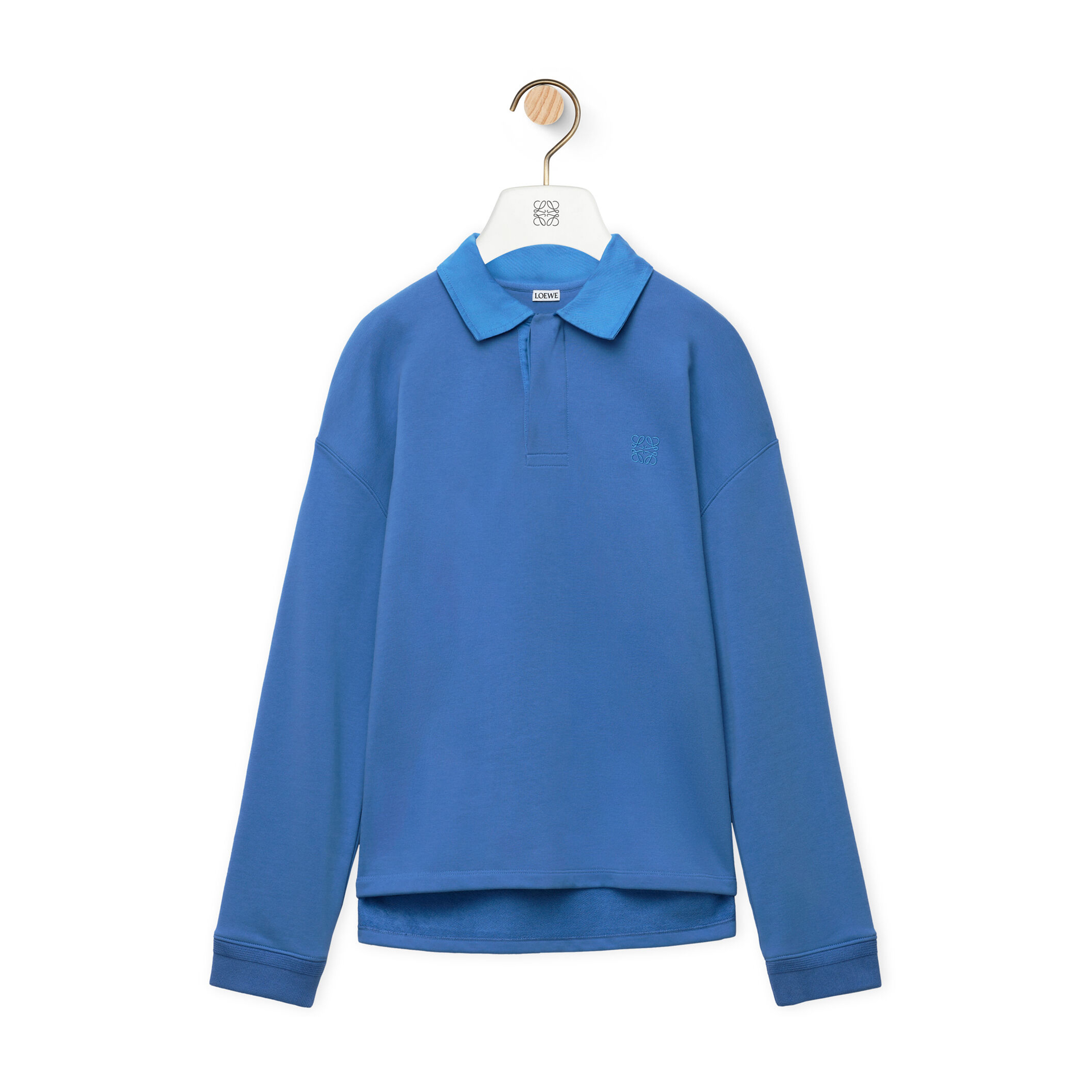 NIGO Loewe Men's Solid Colour Embroidered Logo Long Sleeve Polo Shirt #nigo97342