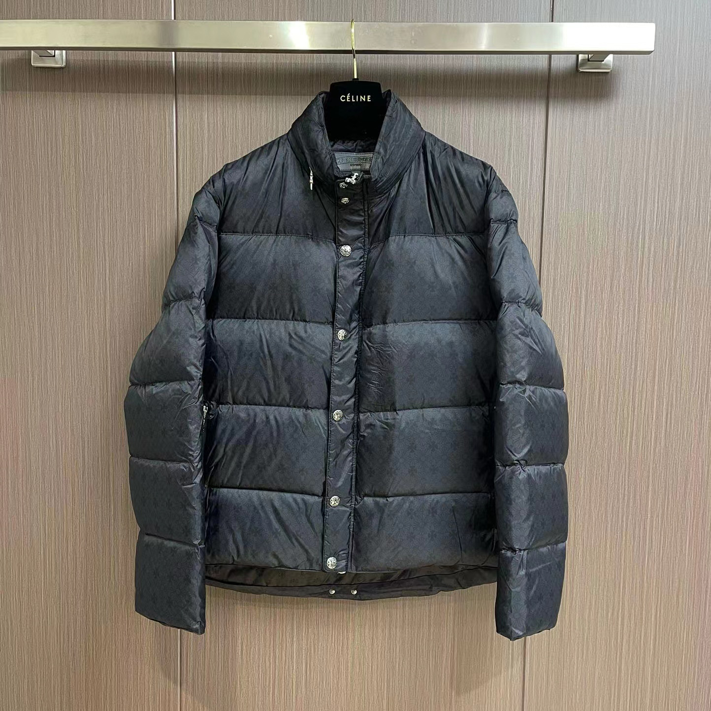 NIGO Chrome Hearts Men's Winter Black Dark Printed Waterproof Fabrics Puffer Down Jacket #nigo97349