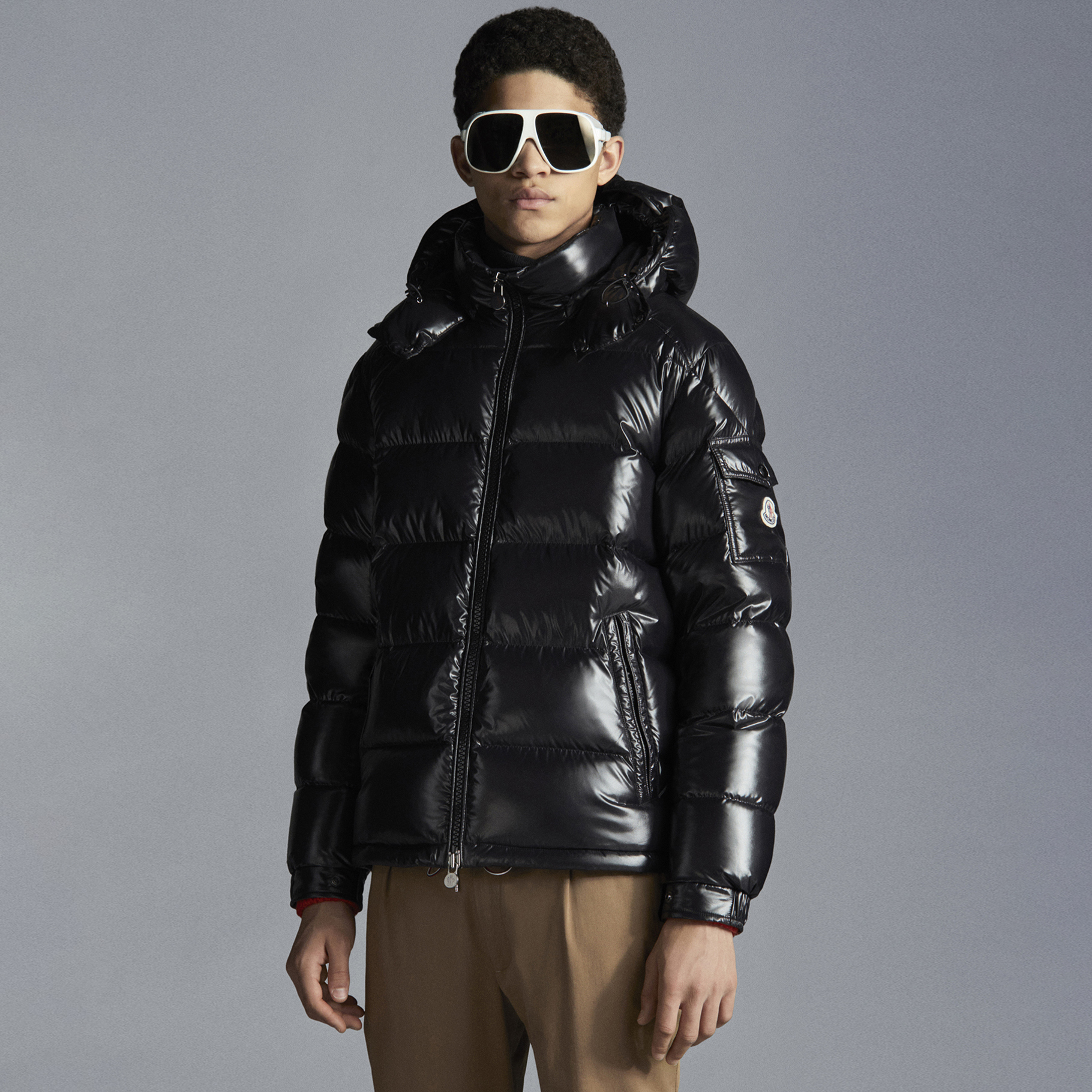 NIGO Moncler Maya Men's Winter Black Short Zip Hooded Puffer Down Jacket #nigo97352