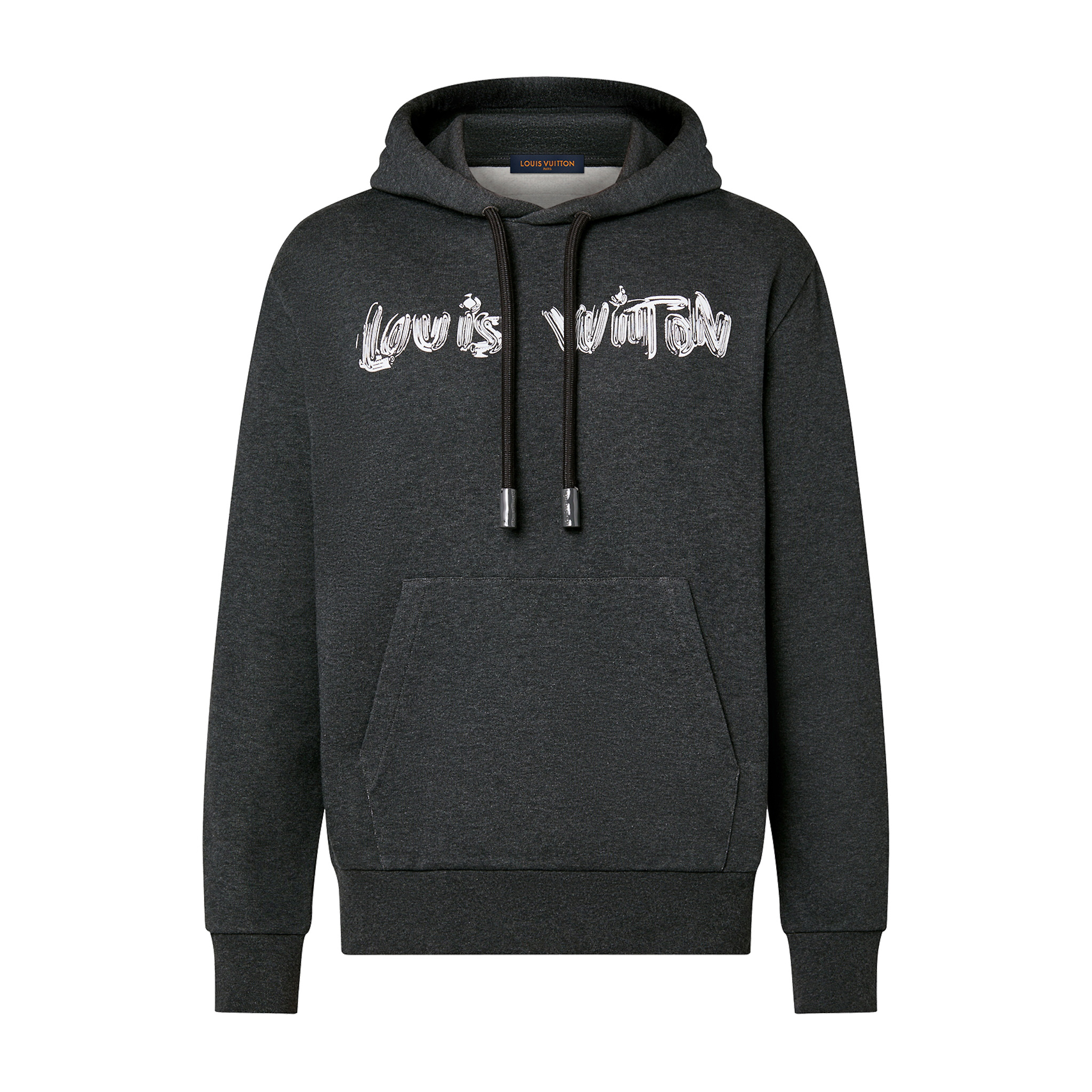 NIGO Louis Vuitton Men's Autumn Dark Grey Printed Cotton Hooded Sweatshirt Pulloverp #nigo97371
