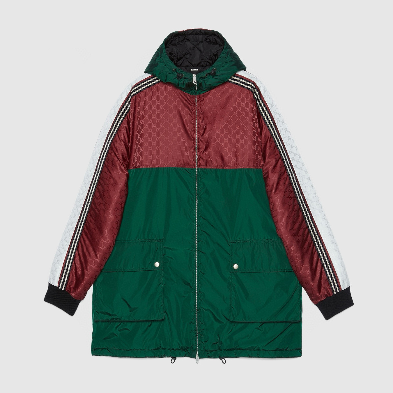 NIGO Gucci Men's Winter Colour Block Jacquard Zip Hooded Jacket #nigo97363