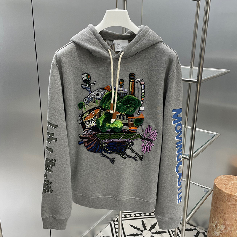 NIGO Loewe Men's Autumn/winter Solid Color Cotton Letter Casual Loose Three-dimensional Relief Hooded Sweatshirt Ngvp #nigo7294