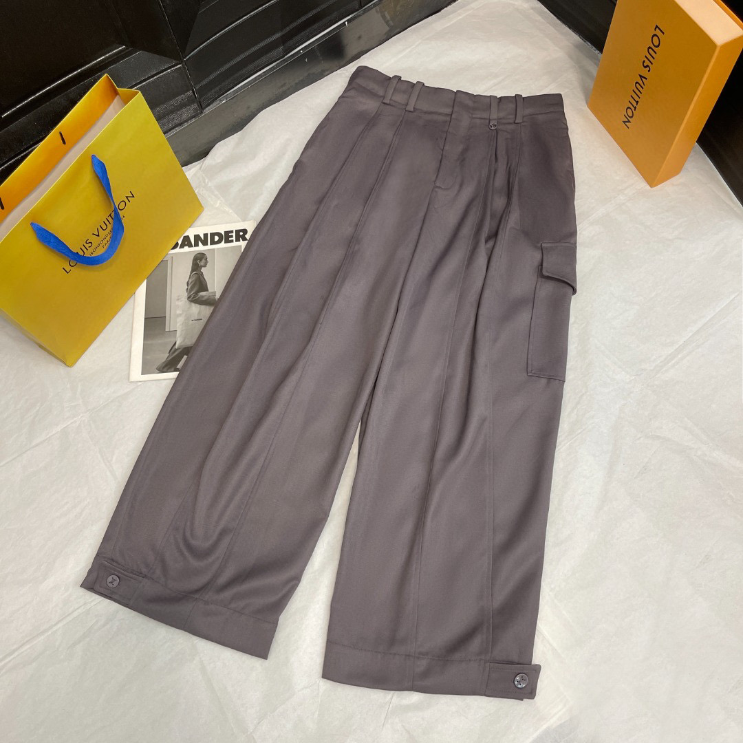 NIGO Louis Vuitton Men's Autumn And Winter Wool Solid Color Pocket Loose Casual Pants Straight Leg Pants Gray Ngvp #nigo7276
