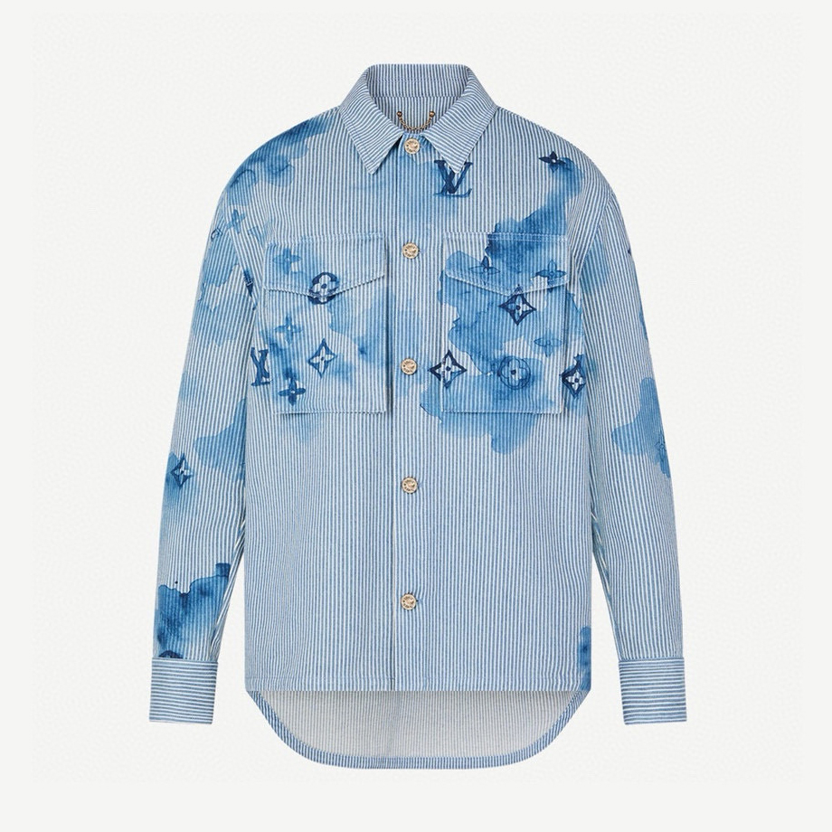 NIGO Louis Vuitton Men's Fall Blue Striped Denim Long Sleeve Jacket #nigo97369