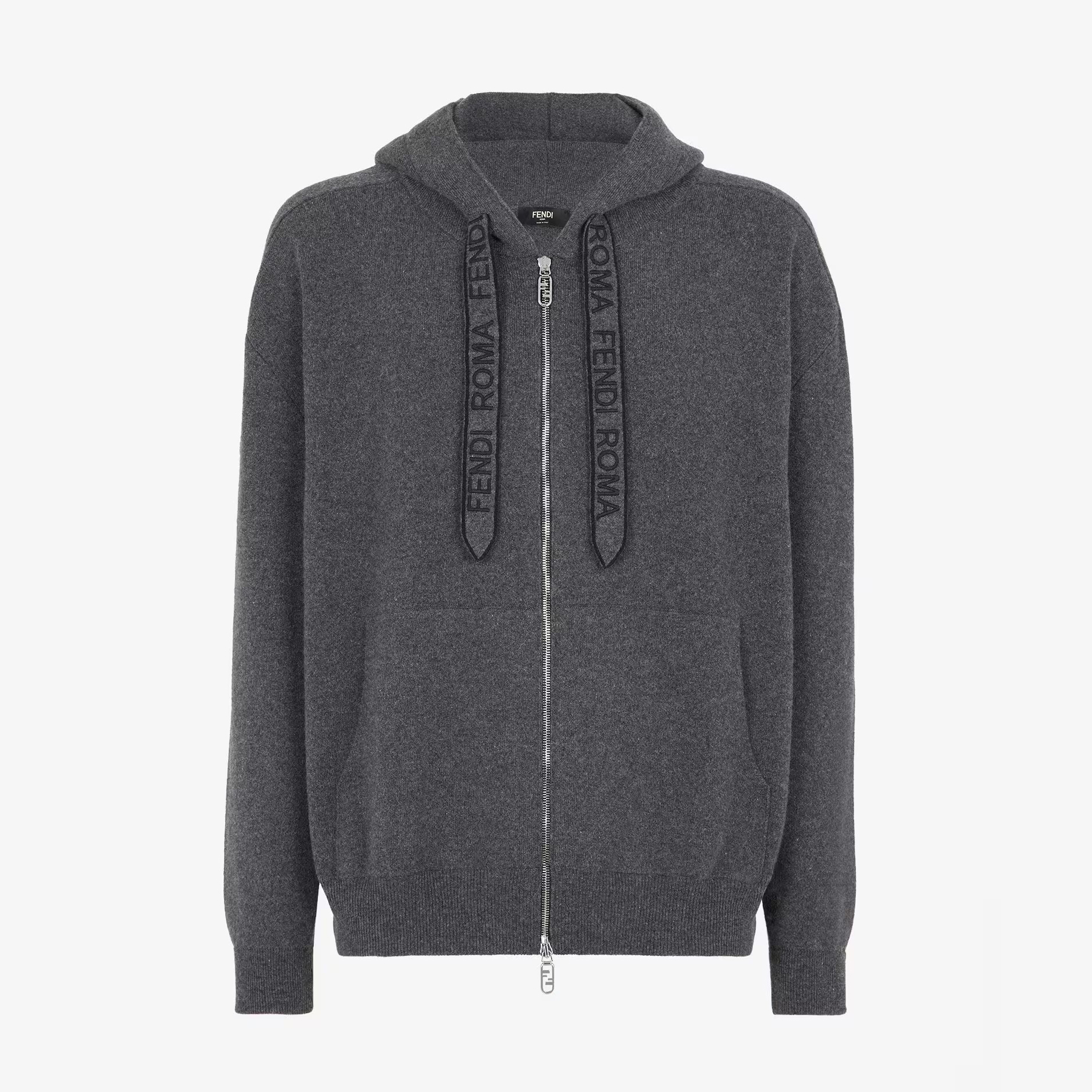 NIGO Loewe Men's Autumn/Winter Dark Grey Knitted Zip Hooded Jacket #nigo97379