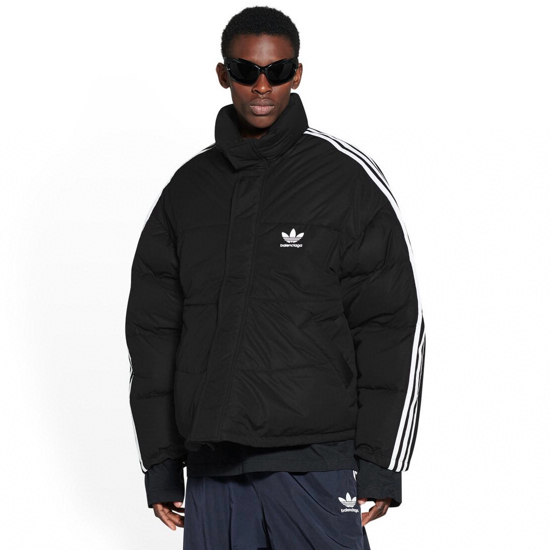 NIGO Balenciaga Men's Winter Black Logo Print Stand Collar Puffer Down Jacket #nigo97372