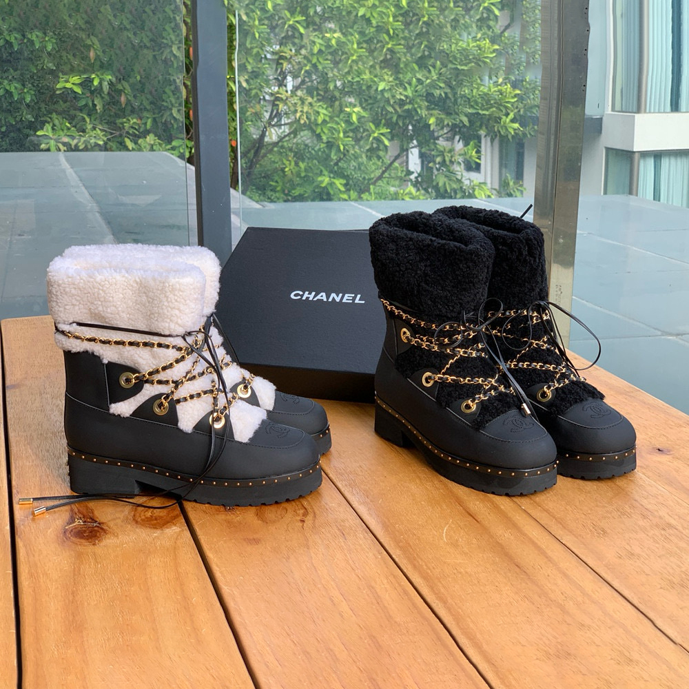 NIGO Chanel Women's Winter Little Fragrance Wool Chain Snow Boots Shoes #nigo97397