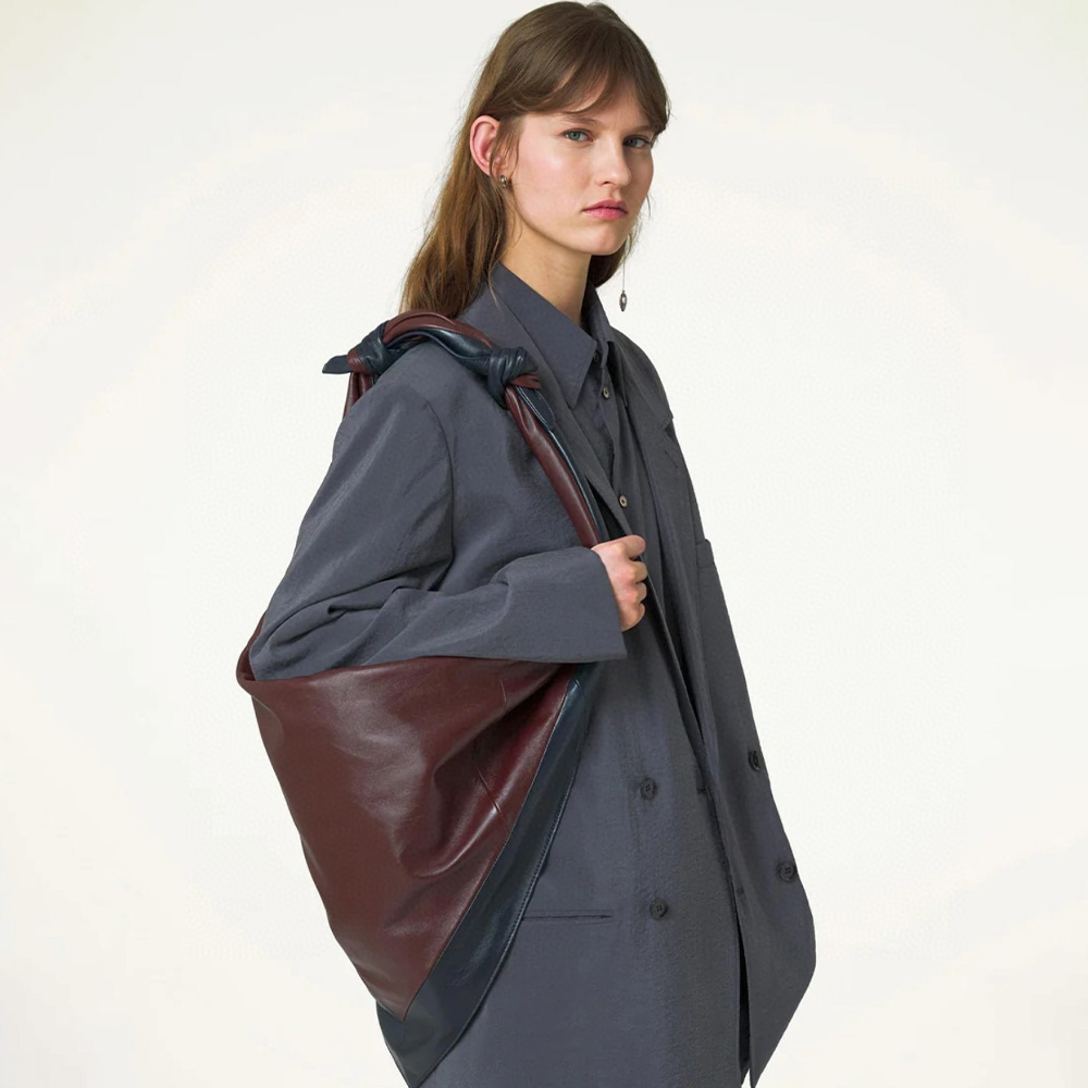 NIGO Lemaire Women's Solid Color Fashion Irregular Square Scarf Leather Shoulder Crossbody Bag Ngvp #nigo7218