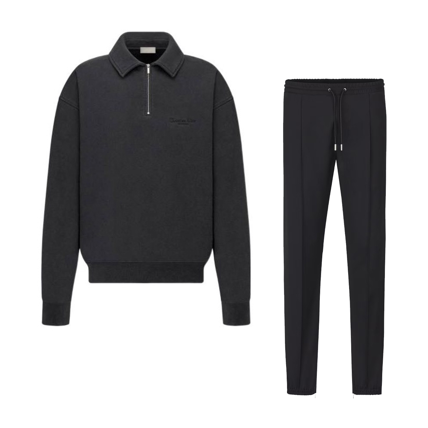 NIGO Dior Men's Autumn Grey Polo Neck Long Sleeve Sweatshirt Casual Pants Set Suit #nigo97387