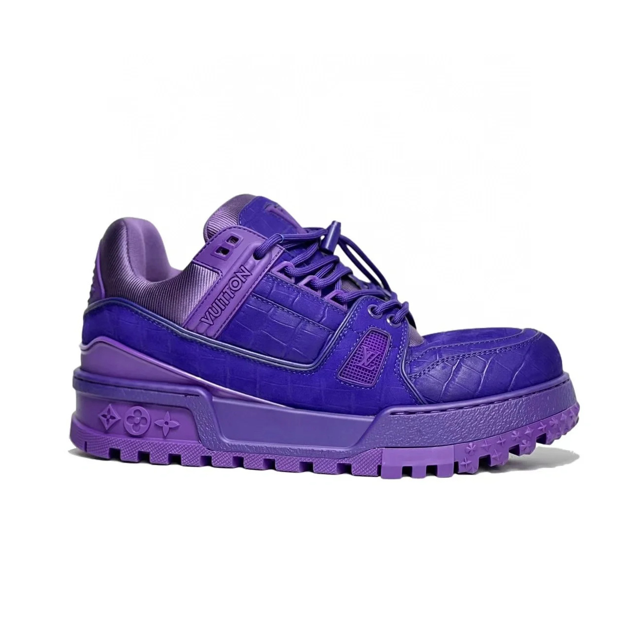 NIGO Louis Vuitton Lv Trainer Men's Low Purple Leather Casual Flat Sneakers #nigo97413