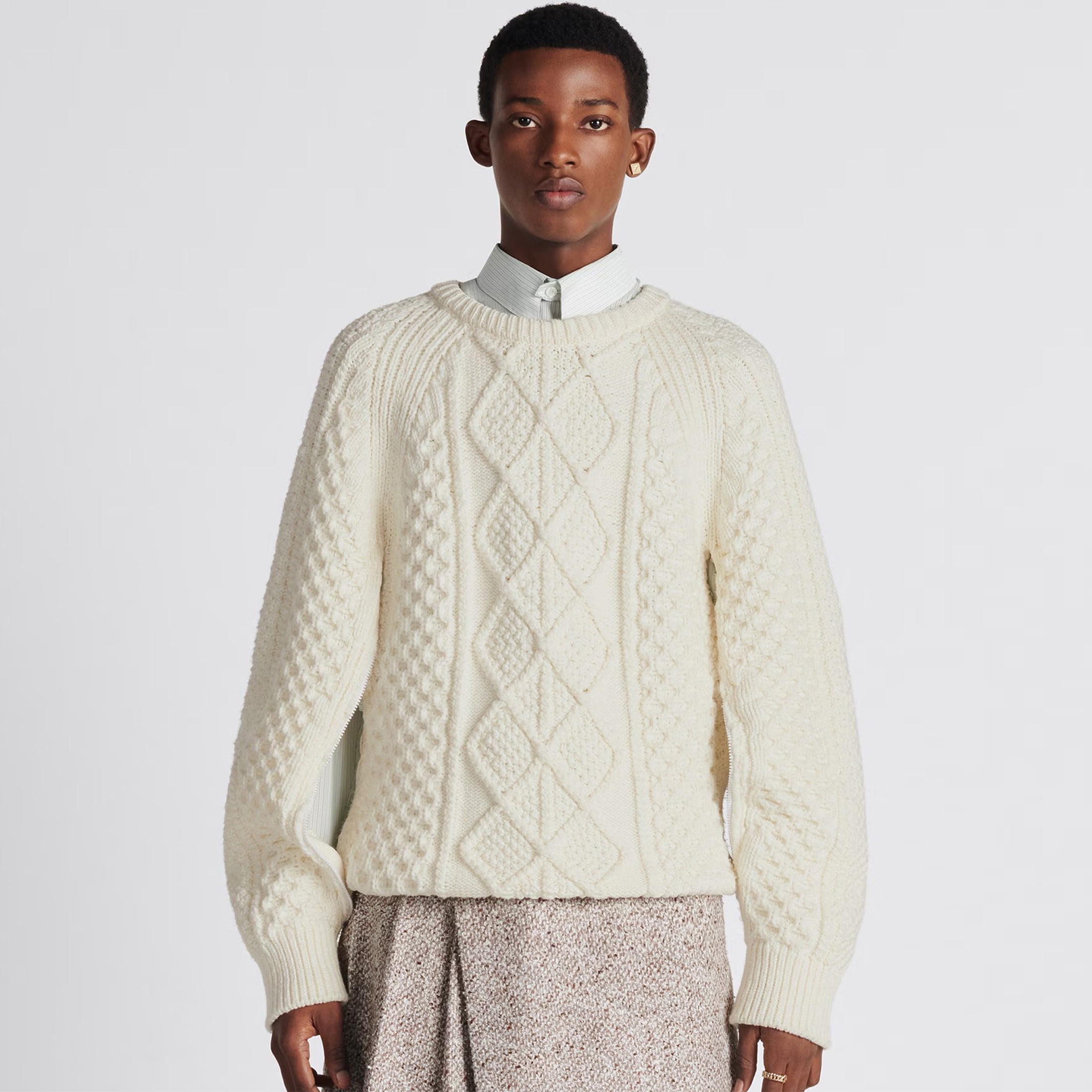 NIGO Dior Men's Spring And Autumn Wool Blend Solid Color Round Neck Casual Long Sleeve Fitted Knitted Sweater Ngvp #nigo6729