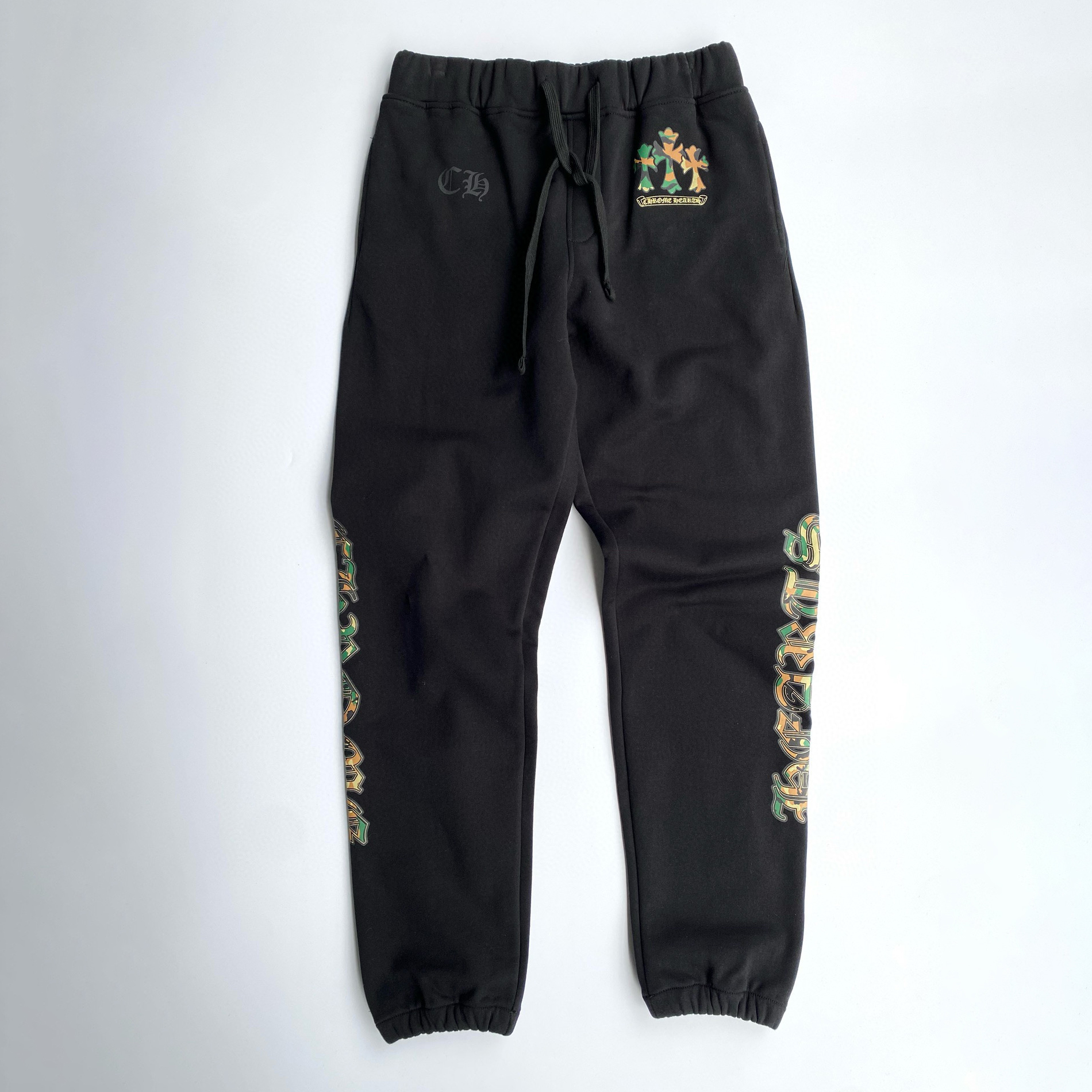 NIGO Chrome Hearts Men's Autumn Black Hooded Sweatshirt Pullover Casual Sweatpants Set Suit #nigo97426