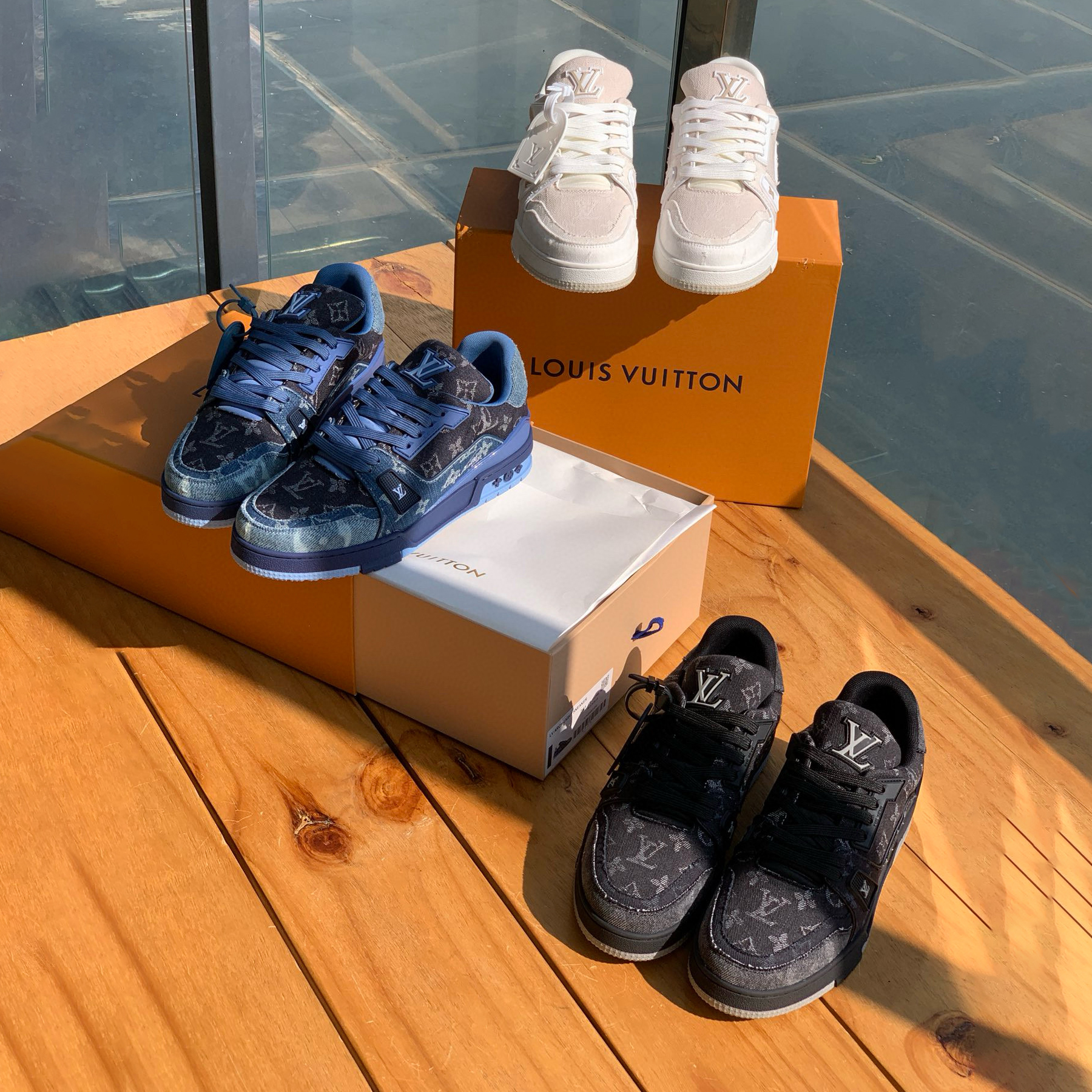 NIGO Louis Vuitton Men's Casual Athletic Denim Sneakers Shoes Flats #nigo97442