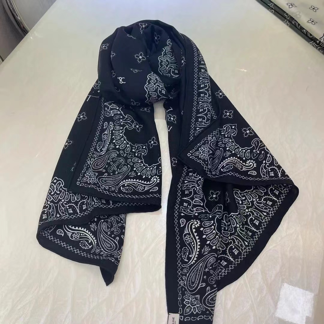 NIGO Celine Women's Floral Print Casual Vintage Cashmere Thin Shawl Simple Scarf Ngvp #nigo7188