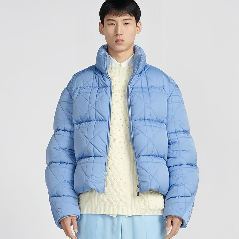 NIGO Dior Men's Autumn And Winter Fashion Trend Casual Zipper Stand Up Collar High Street Down Jacket Blue And Black Ngvp #nigo7327