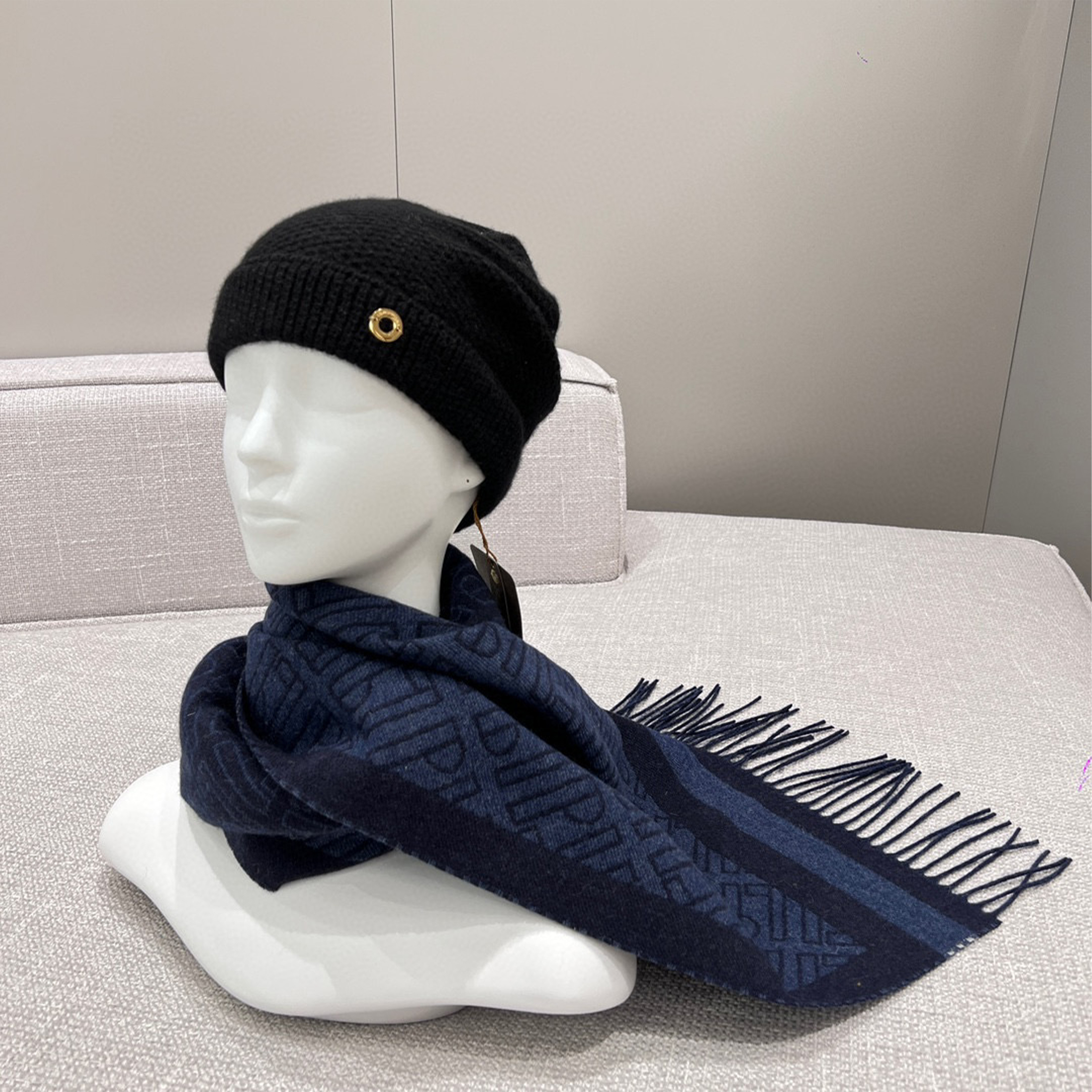 NIGO Loro Piana Women's Men's Fall And Winter Fashion Trend Cashmere Knit Cap Knitted Scarf Tassel Ngvp #nigo7129
