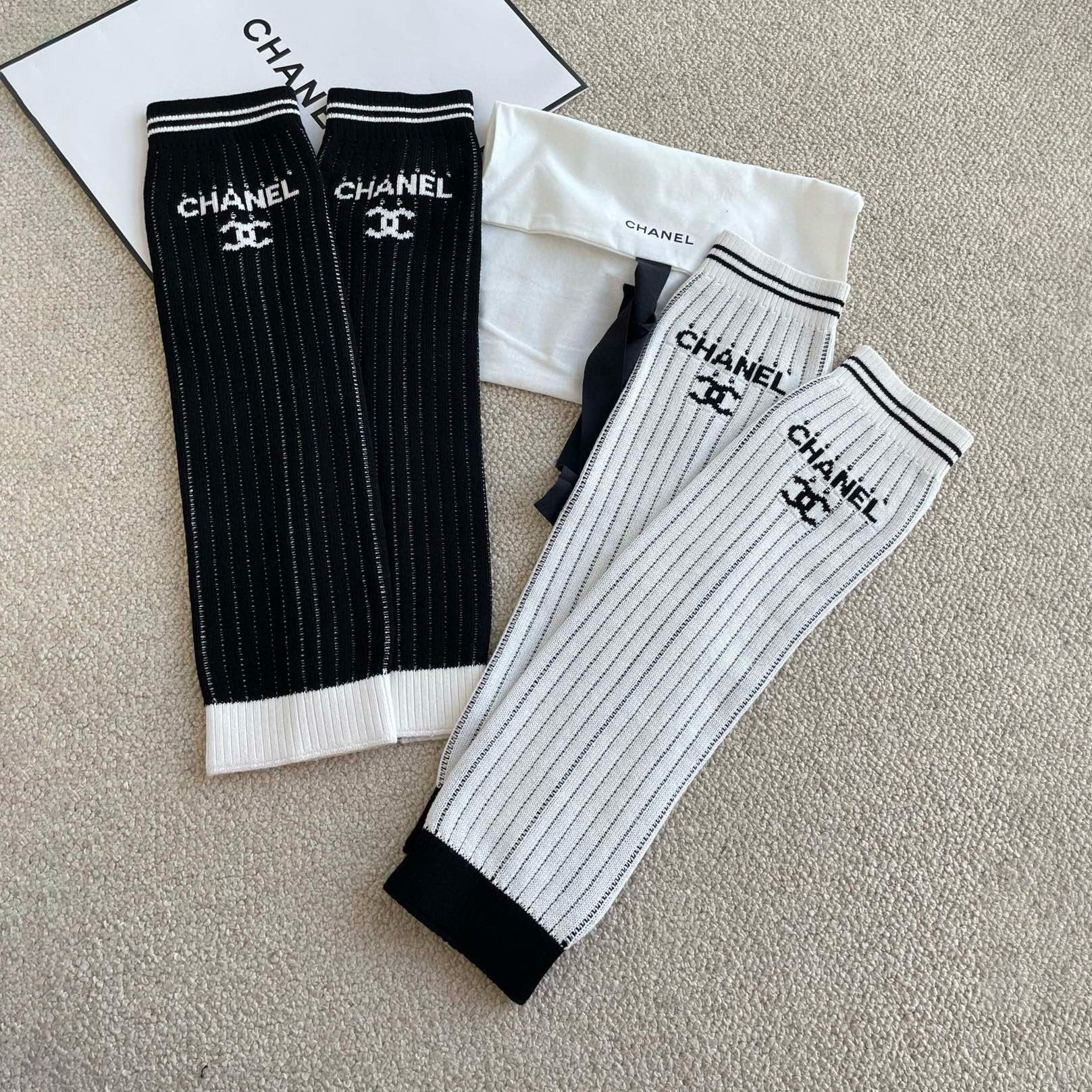 NIGO Chanel Women's Black And White knitted Mid-Calf Socks #nigo97456