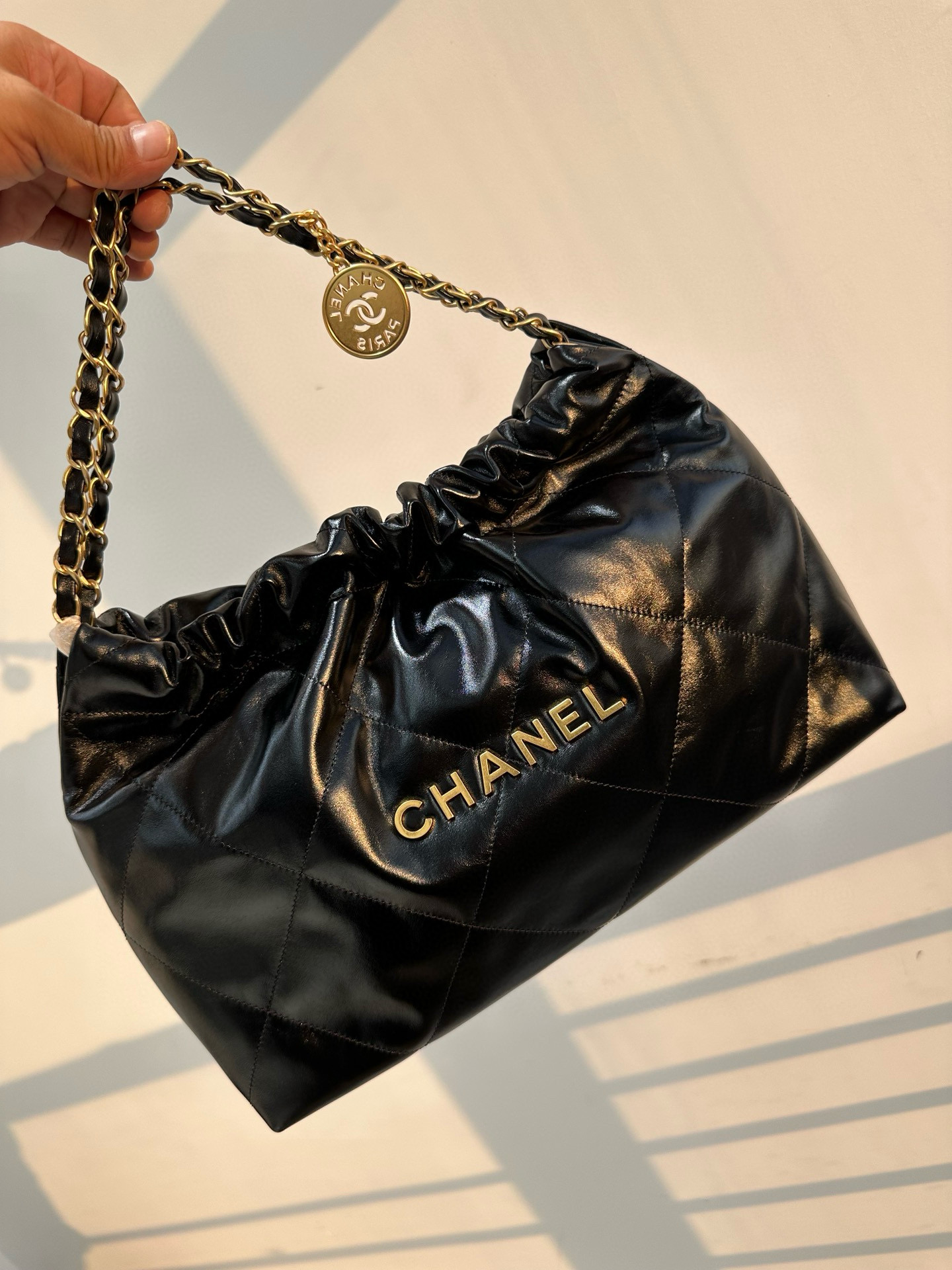 NIGO Chanel Diamond Double Chain Drawstring Shopping Bag Tote #nigo97446