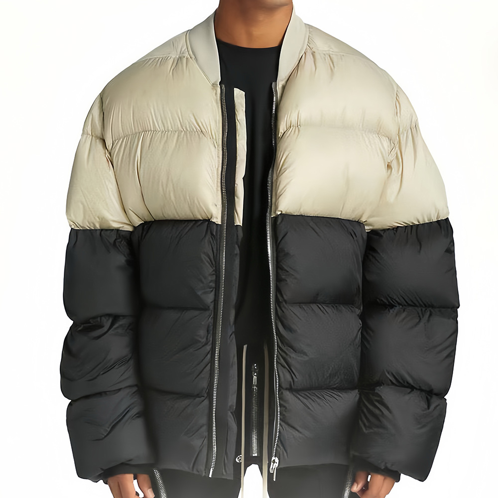 NIGO Rick Owens Men's Women's Autumn And Winter Two-tone Standing Collar Zipper Long Sleeve Loose Down Jacket Ngvp #nigo7344