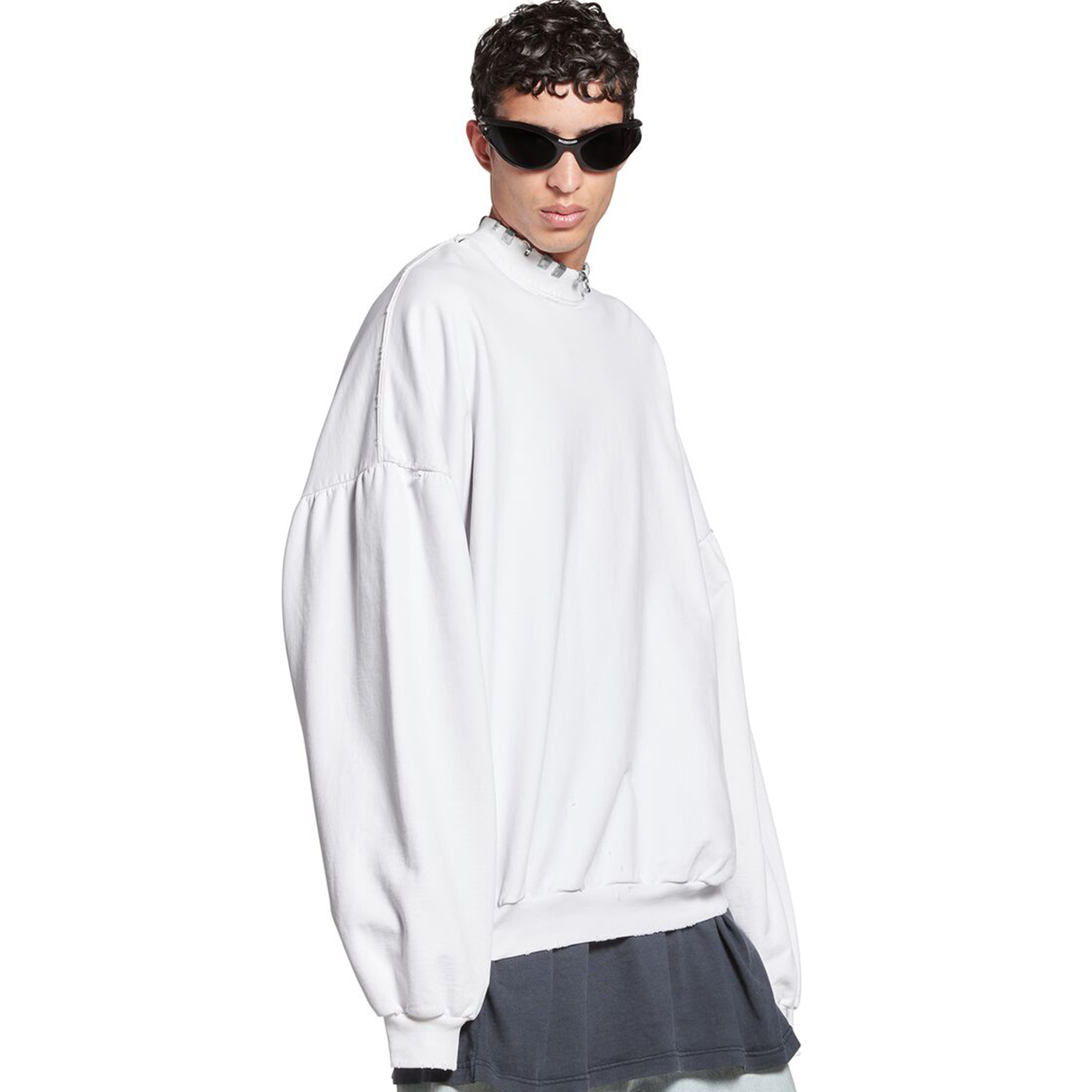 NIGO Balenciaga Men's Spring Summer Solid Color Fashion High Street Loose Long Sleeve Round Neck Sweatshirt White Ngvp #nigo7338