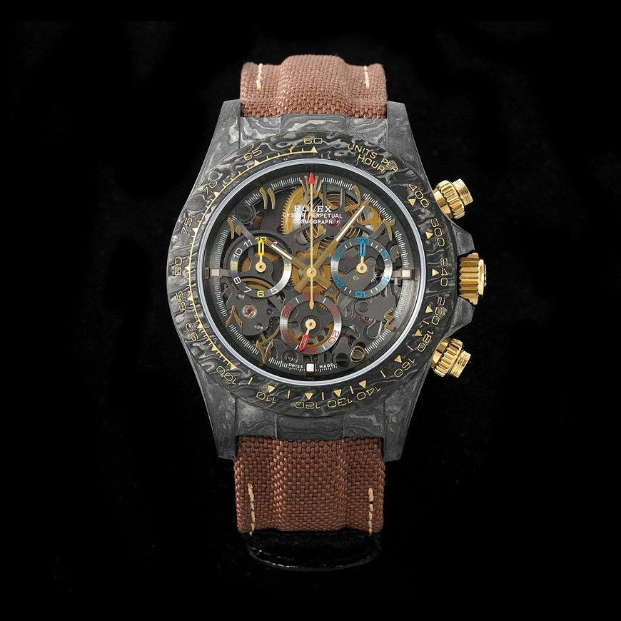 NIGO Rolex Men's Matte Black Skeleton Dial Mechanical Watch #nigo97467